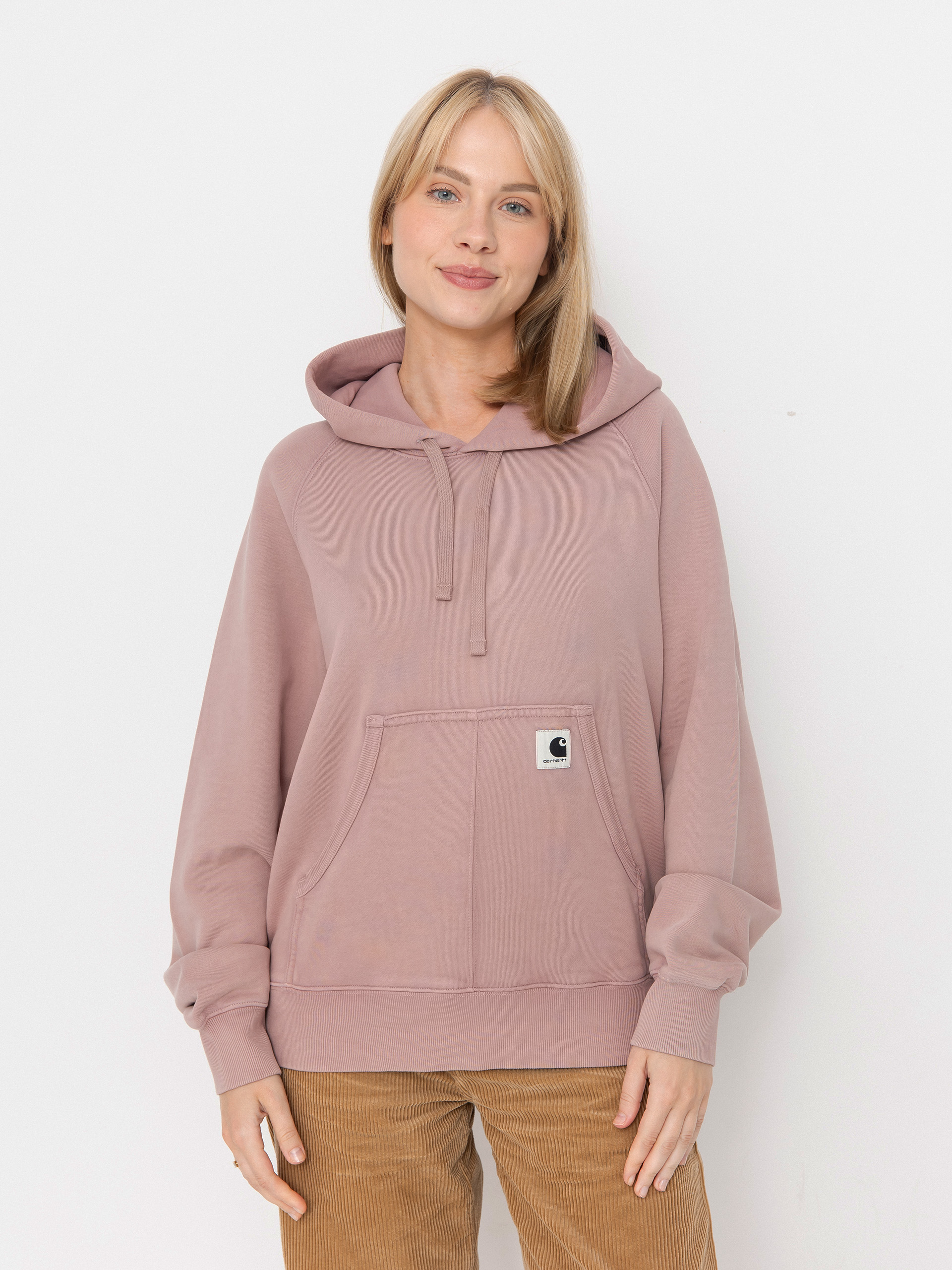 Hanorac cu glugă Carhartt WIP Hudson HD Wmn (daphne/chalk wash)