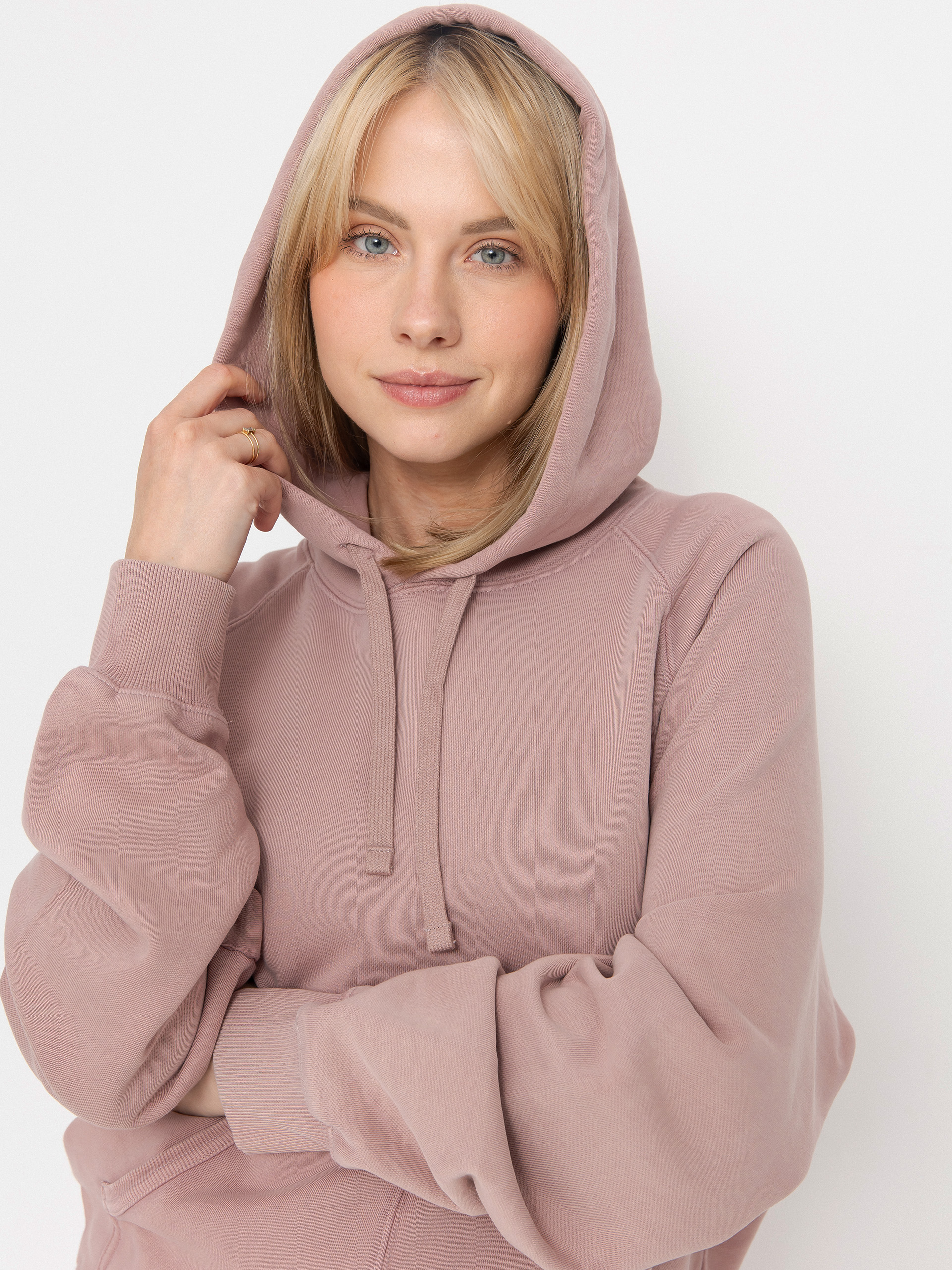 Hanorac cu glugă Carhartt WIP Hudson HD Wmn (daphne/chalk wash)