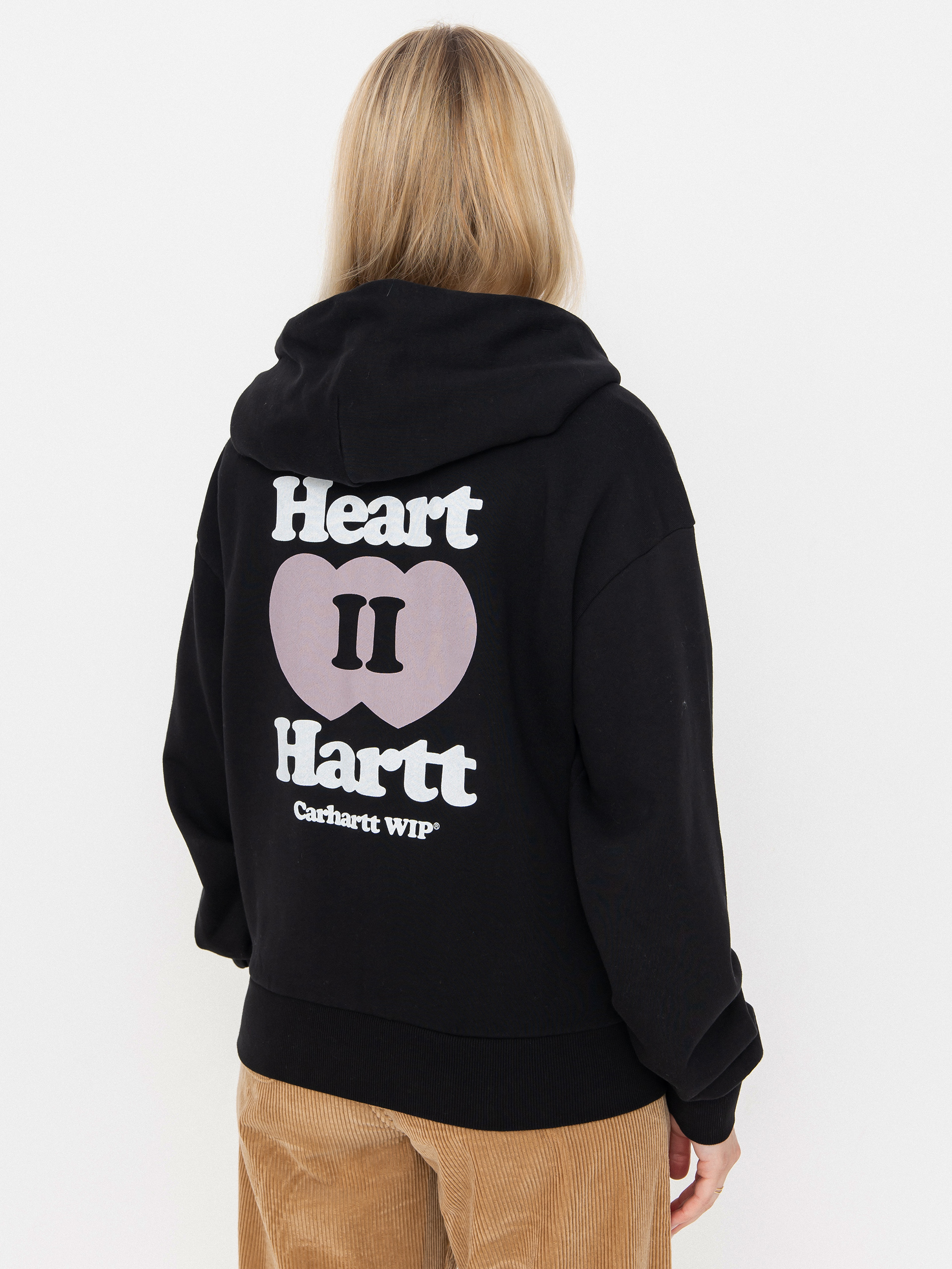 Hanorac cu glugă Carhartt WIP Heart II Hartt ZHD Wmn (black)