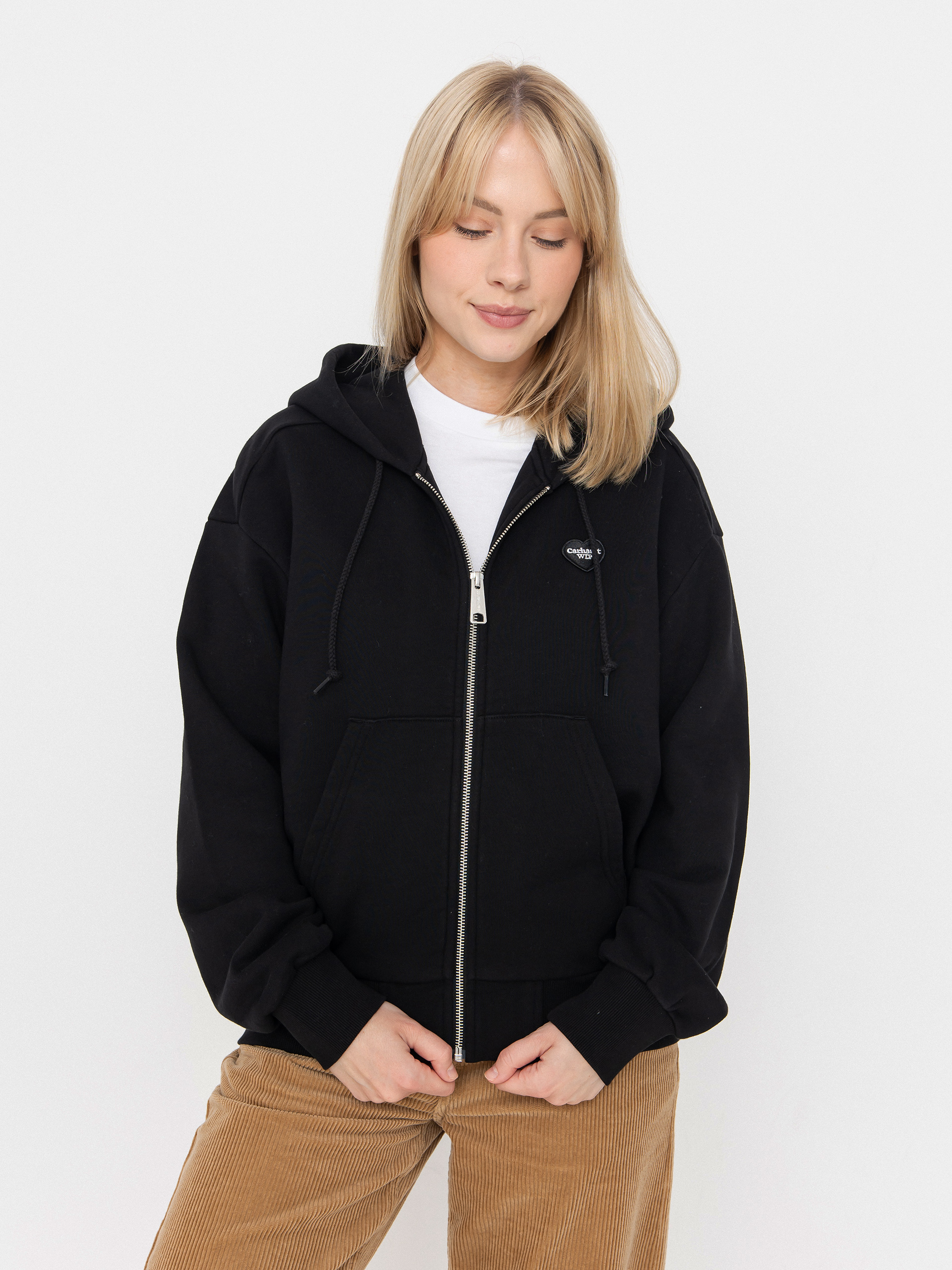 Hanorac cu glugă Carhartt WIP Heart II Hartt ZHD Wmn (black)