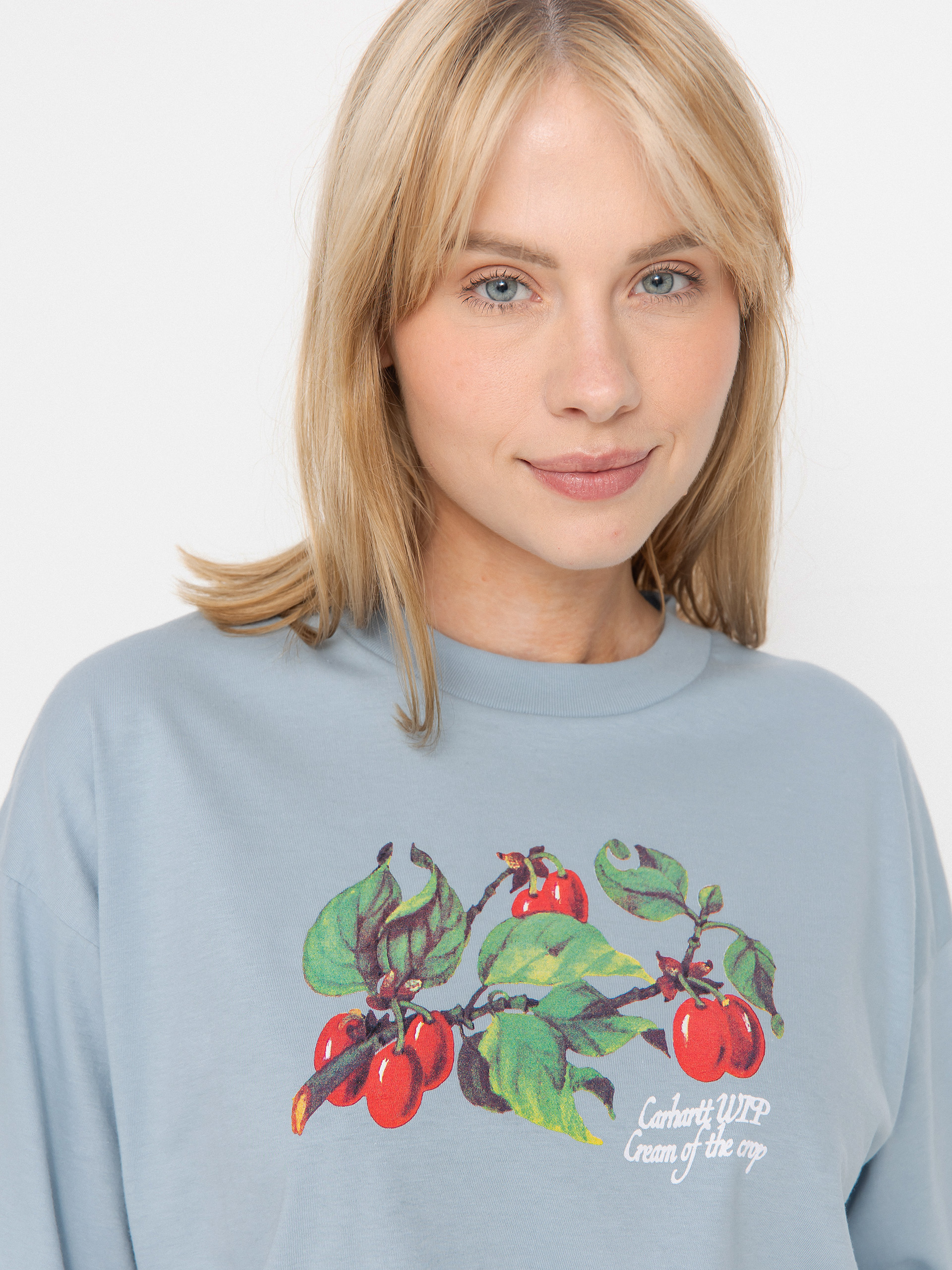 Tricou Carhartt WIP Cream Of The Crop Wmn (blue fog)