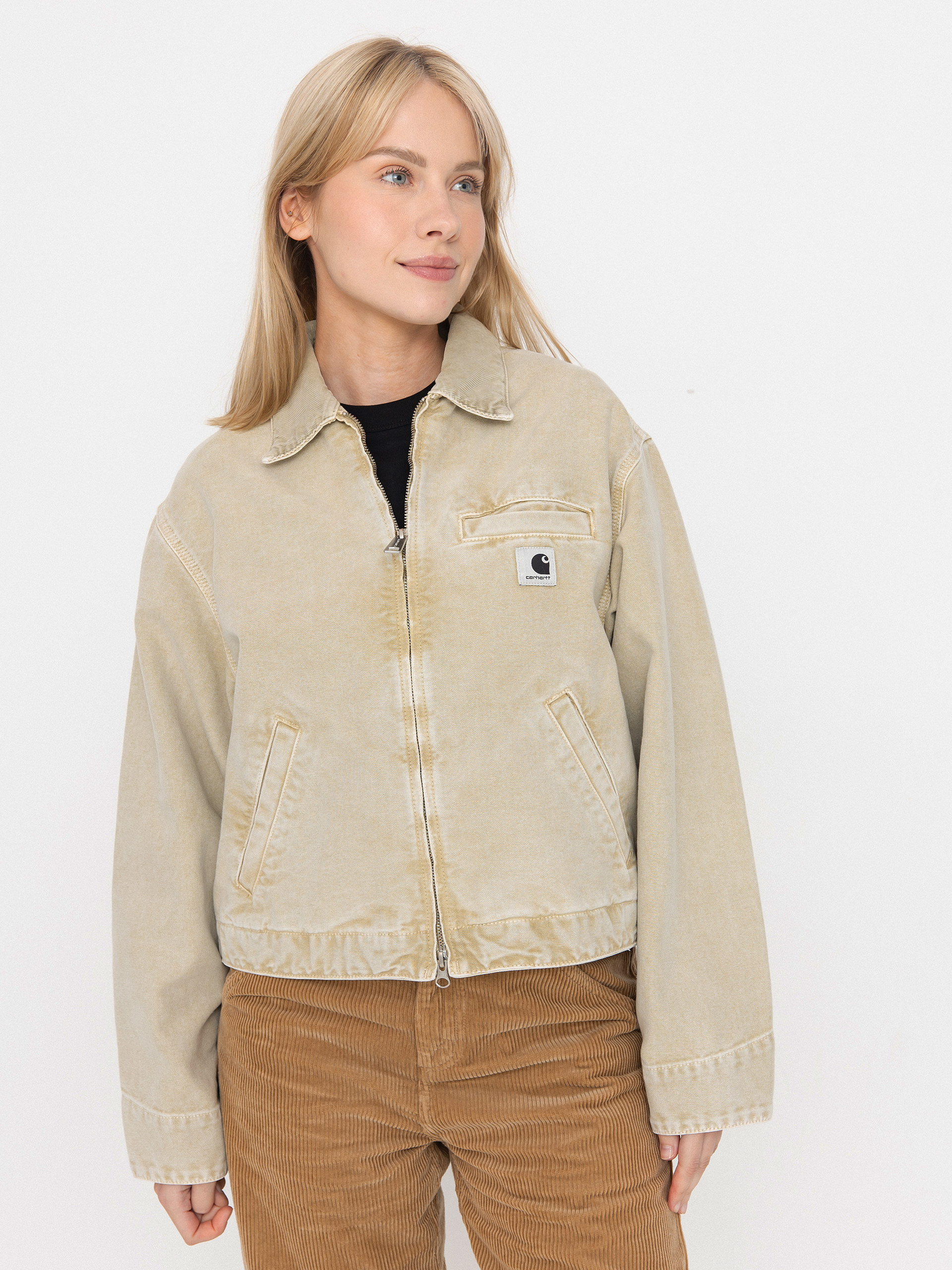 Geacă Carhartt WIP Emery Wmn (dusty h brown/dusty h brown/chalk wash)
