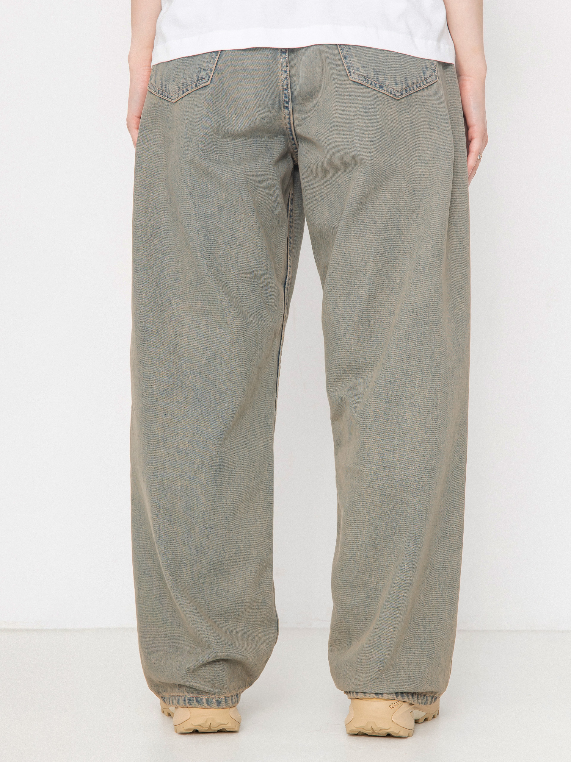 Pantaloni Carhartt WIP Brandon Wmn (blue/leather/garment dyed)