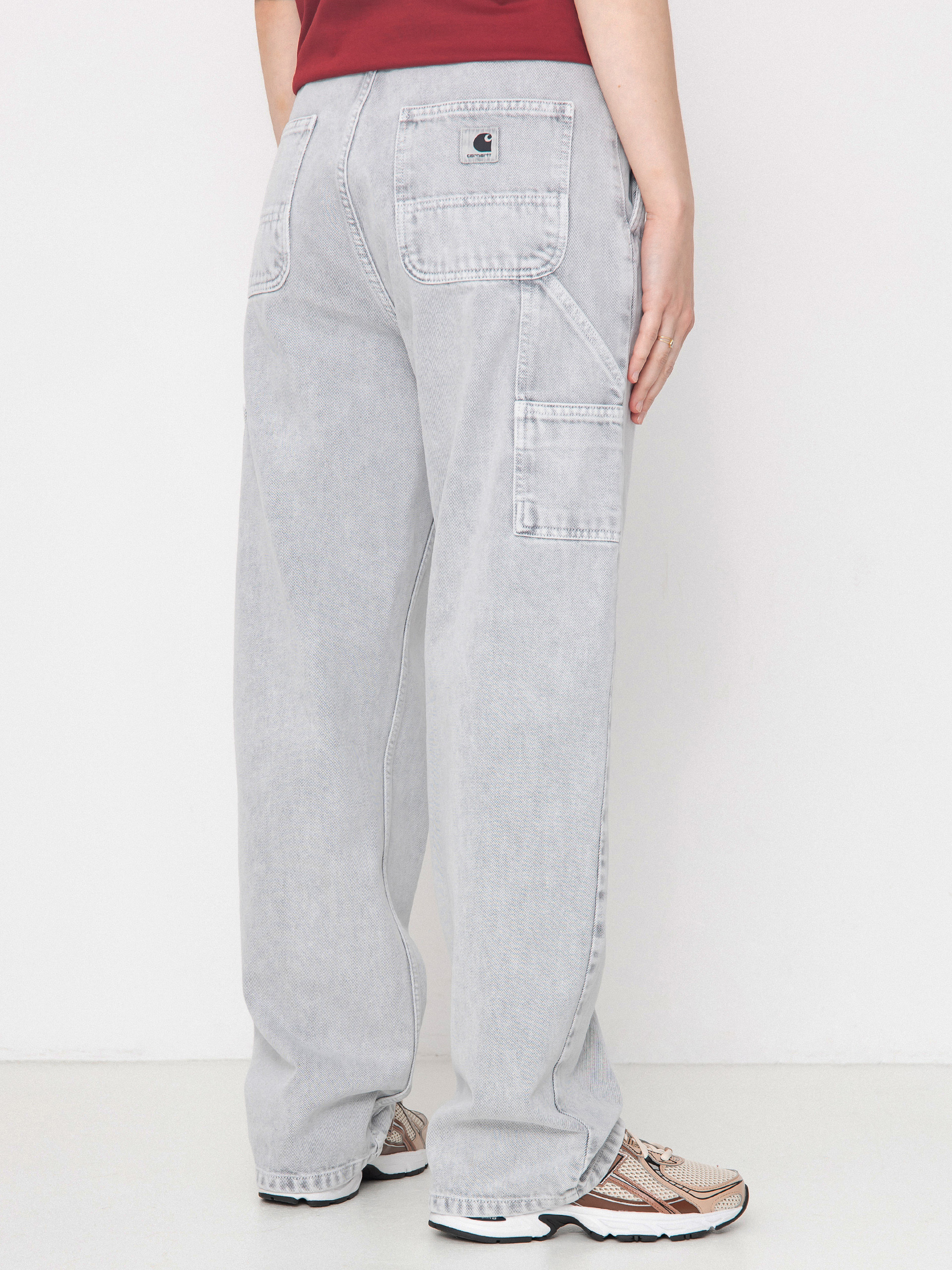 Pantaloni Carhartt WIP Pierce Straight Wmn (black/chalk wash)