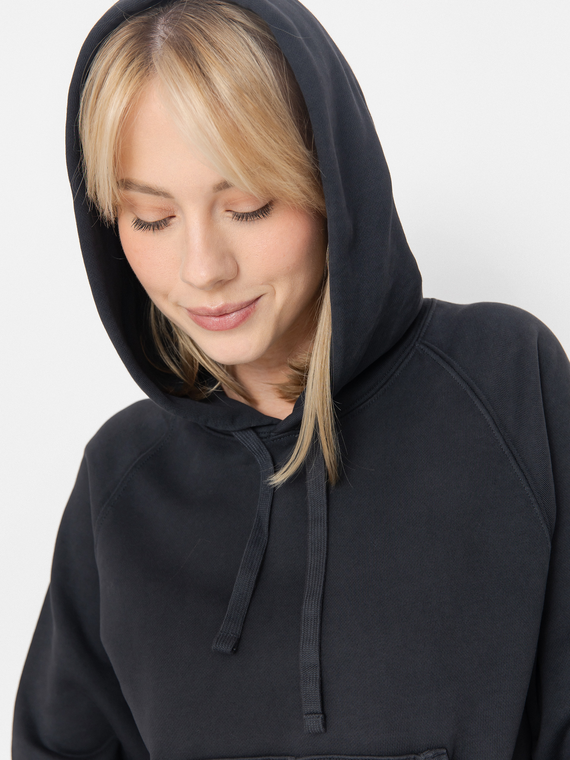 Hanorac cu glugă Carhartt WIP Hudson HD Wmn (black/chalk wash)