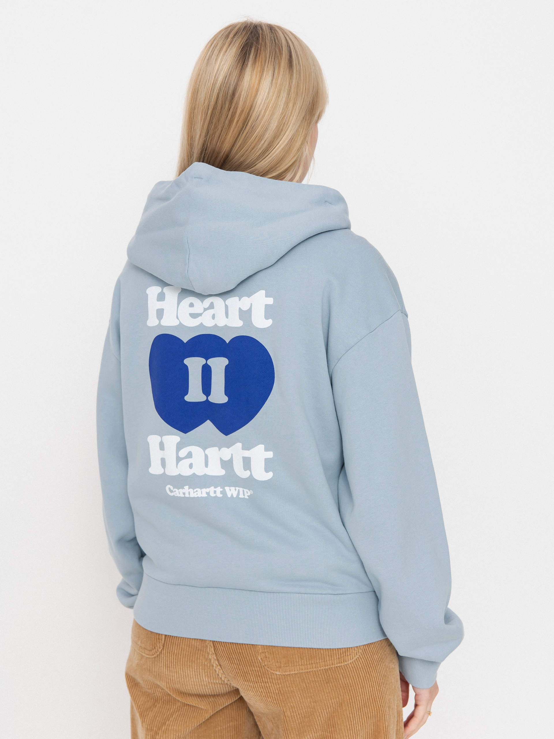 Hanorac cu glugă Carhartt WIP Heart II Hartt ZHD Wmn (blue fog)