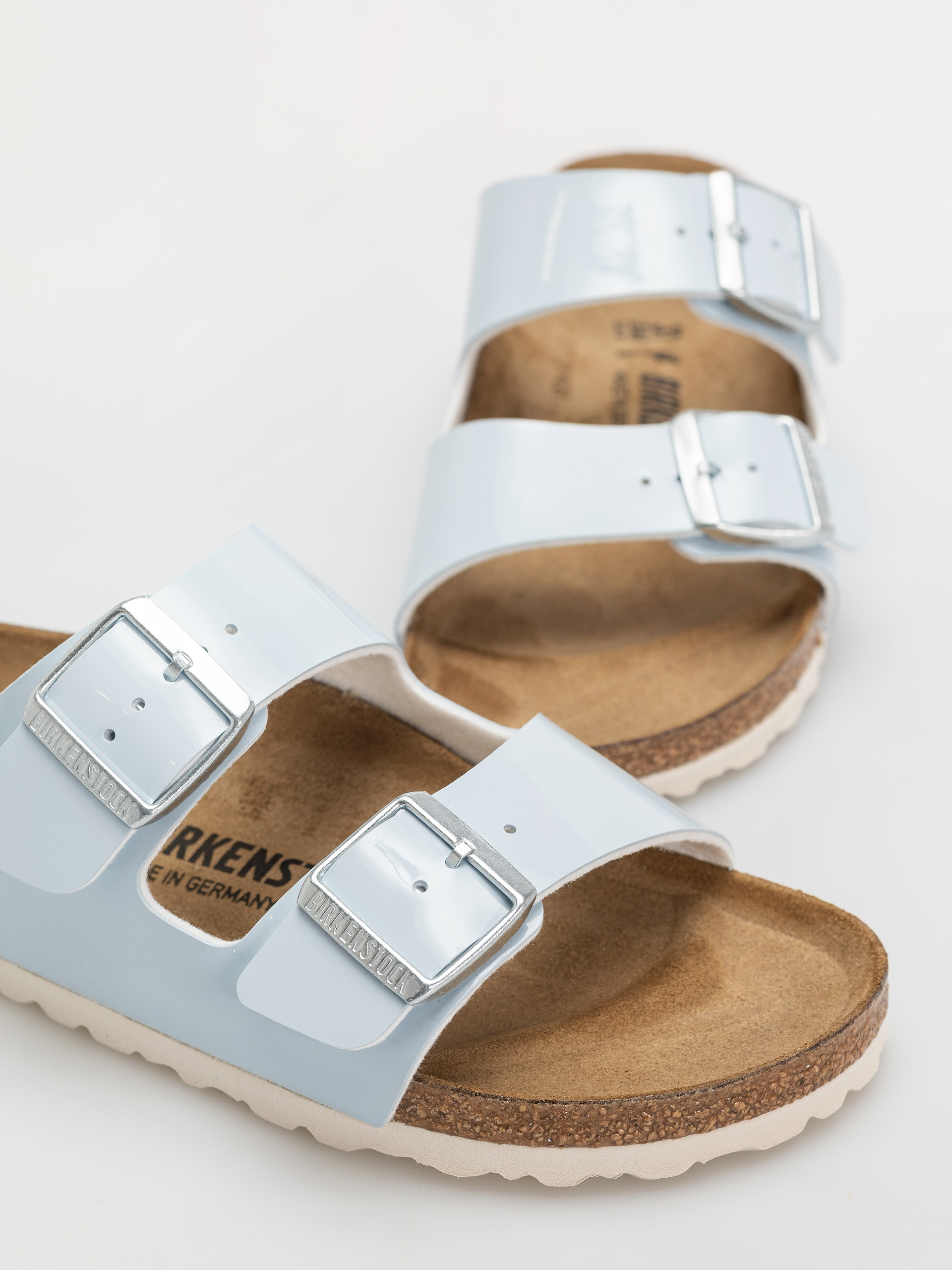 Șlapi Birkenstock Arizona Briko Flor Narrow Wmn (patent baby blue)