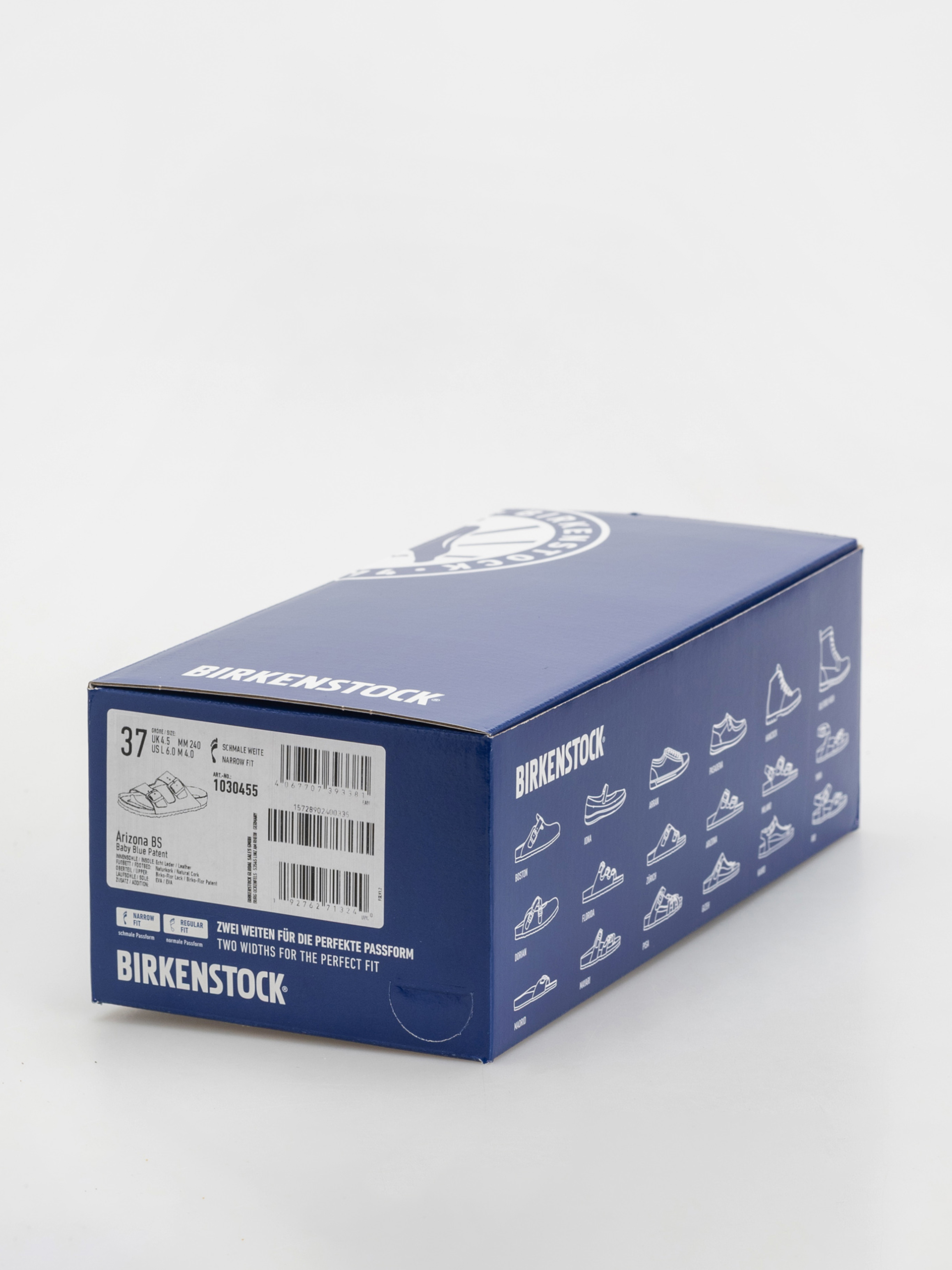 Șlapi Birkenstock Arizona Briko Flor Narrow Wmn (patent baby blue)