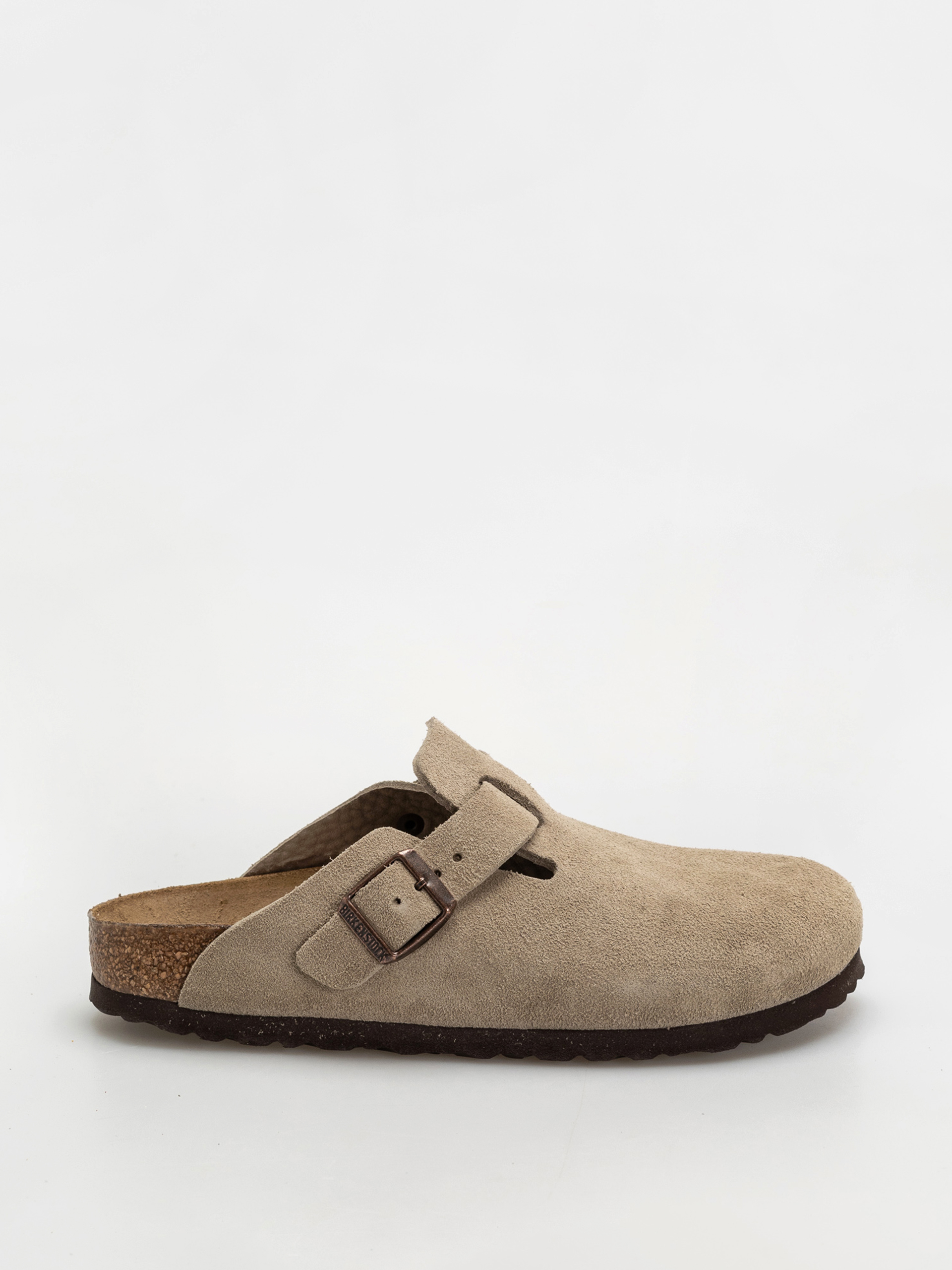 Șlapi Birkenstock Boston Suede Leather Narrow Wmn (taupe)