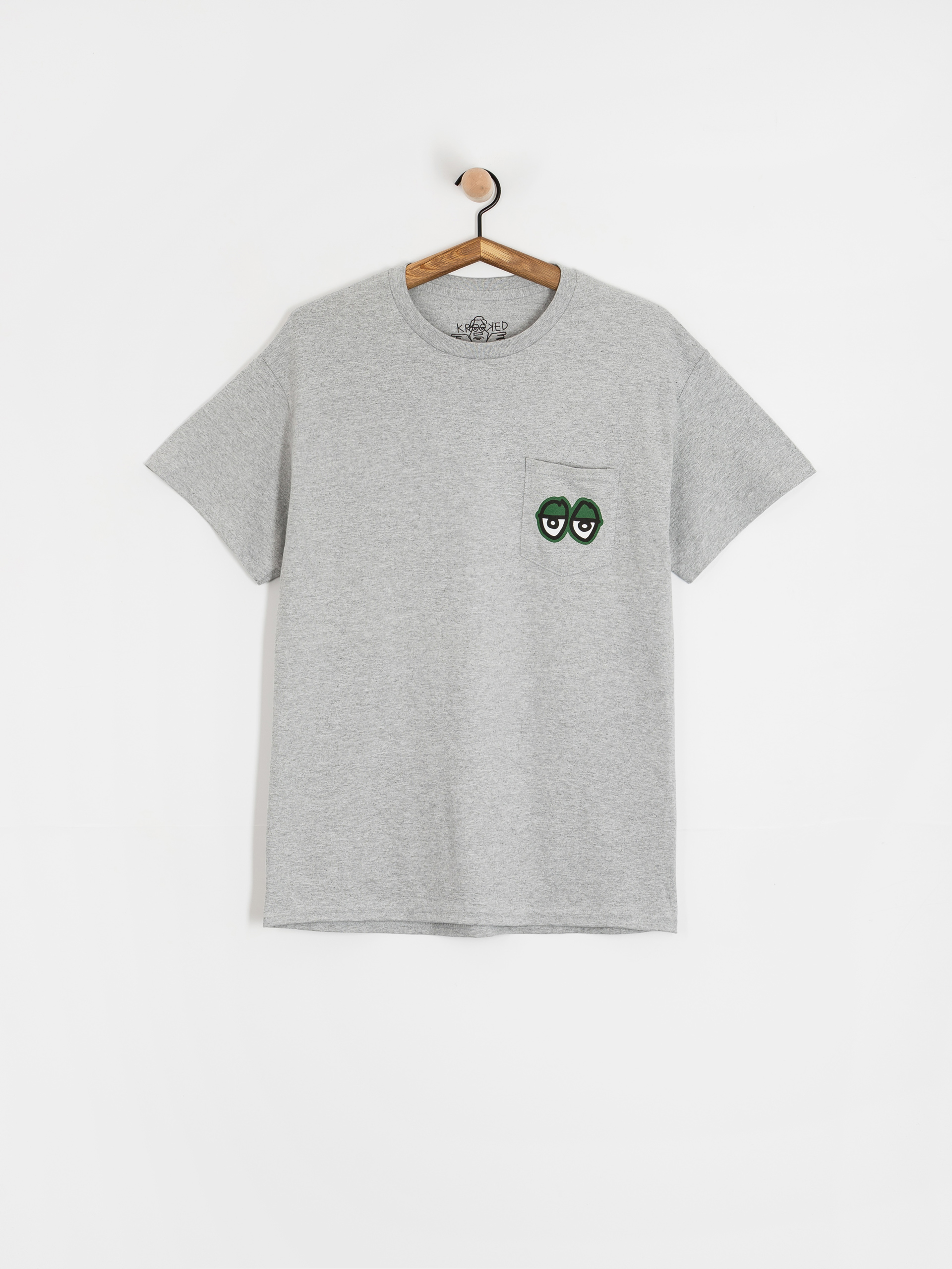Tricou Krooked Pocket Eyes (heather grey)