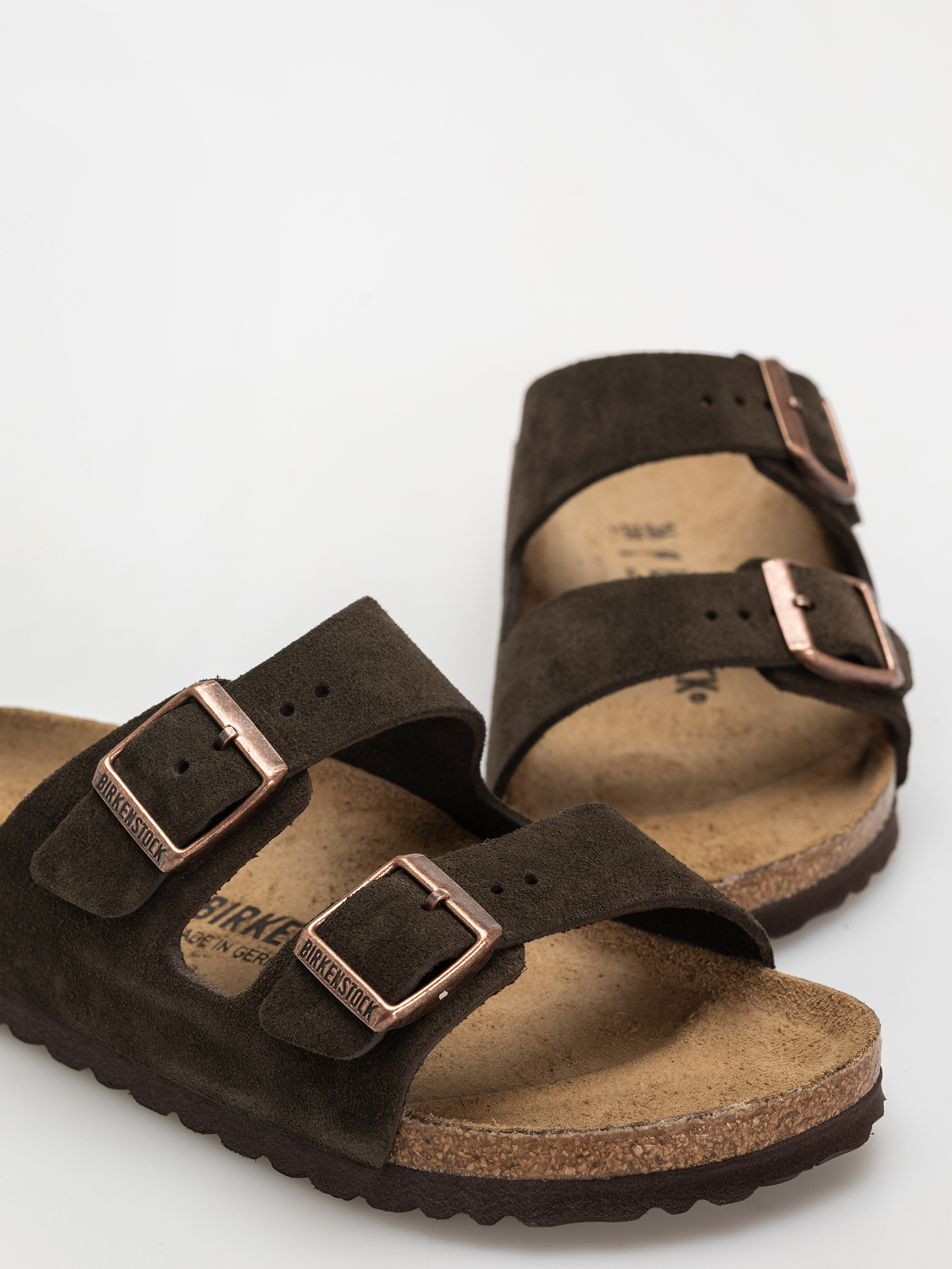 Șlapi Birkenstock Arizona Suede Leather Narrow Wmn (mocca)