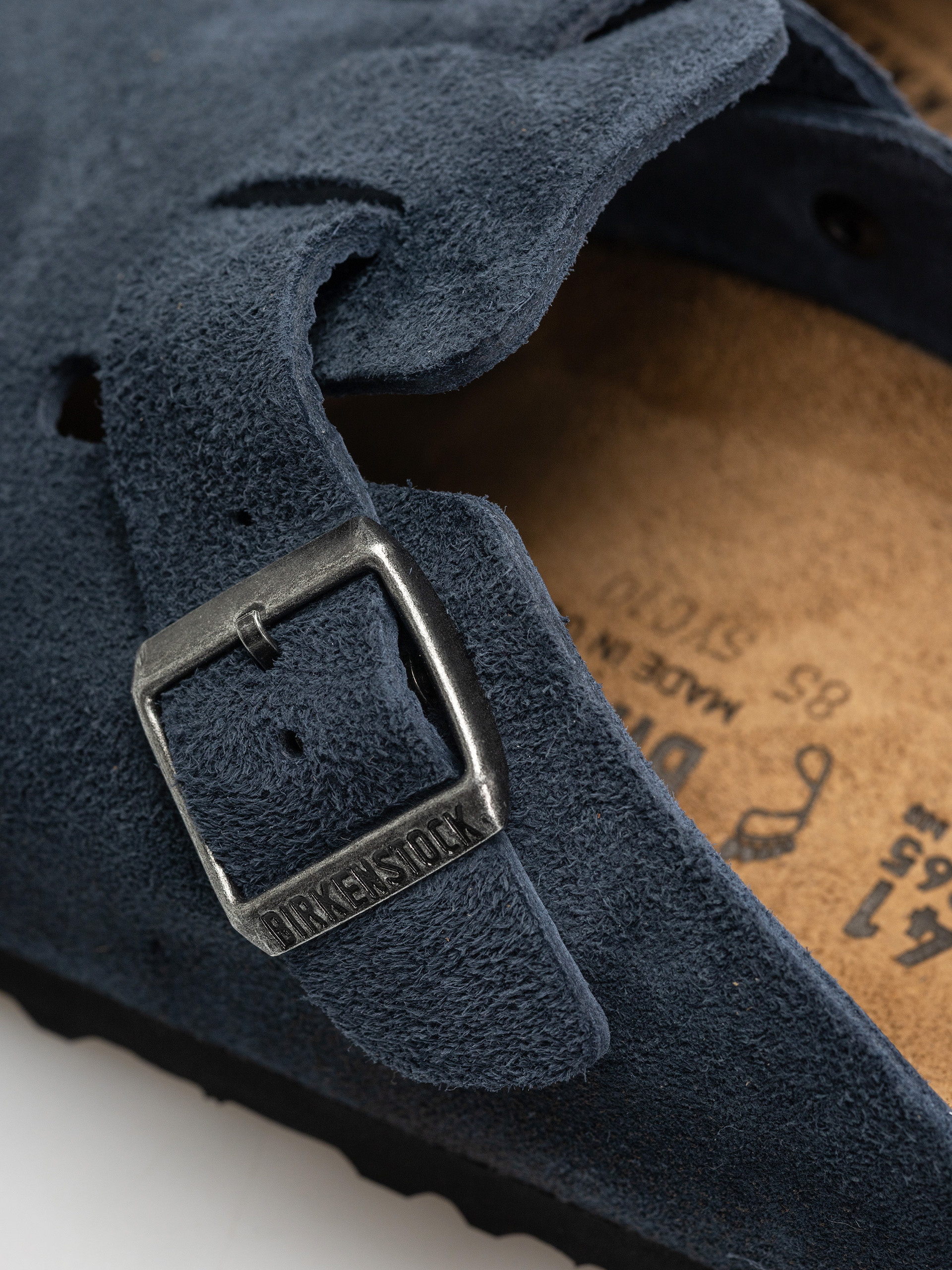 Șlapi Birkenstock Boston Suede Leather Regular (new navy)