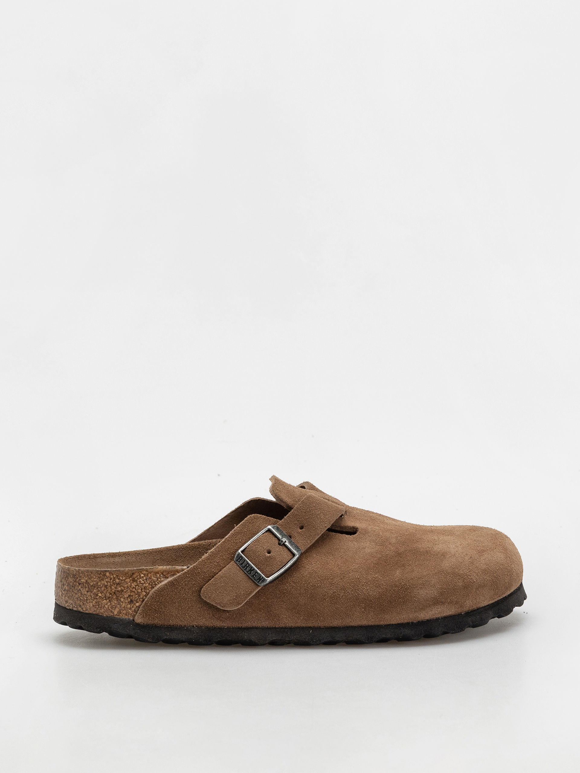Șlapi Birkenstock Boston SFB Suede Leather Narrow Wmn (dark tea)