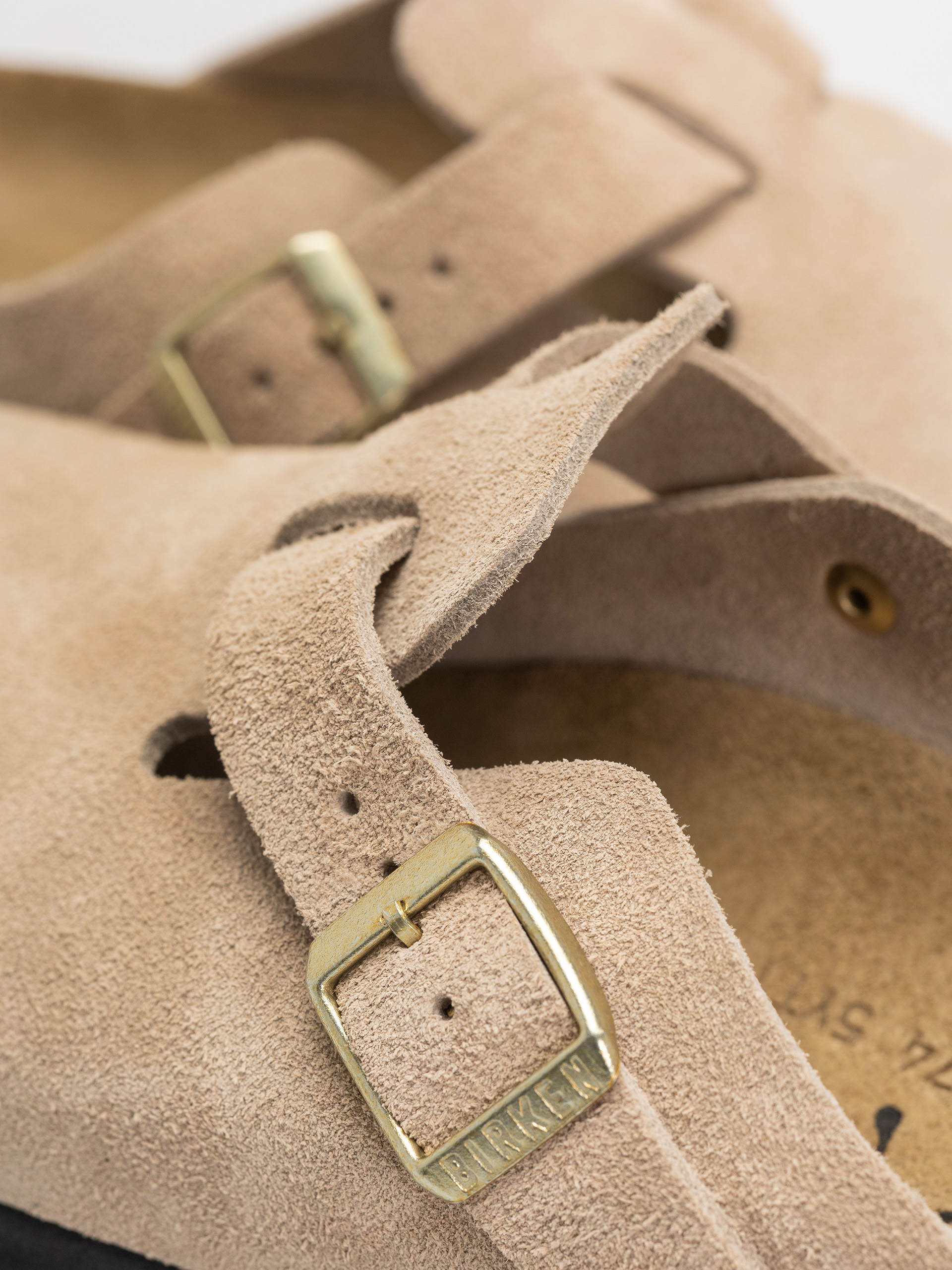 Șlapi Birkenstock Boston Suede Leather Narrow Wmn (sandcastle)