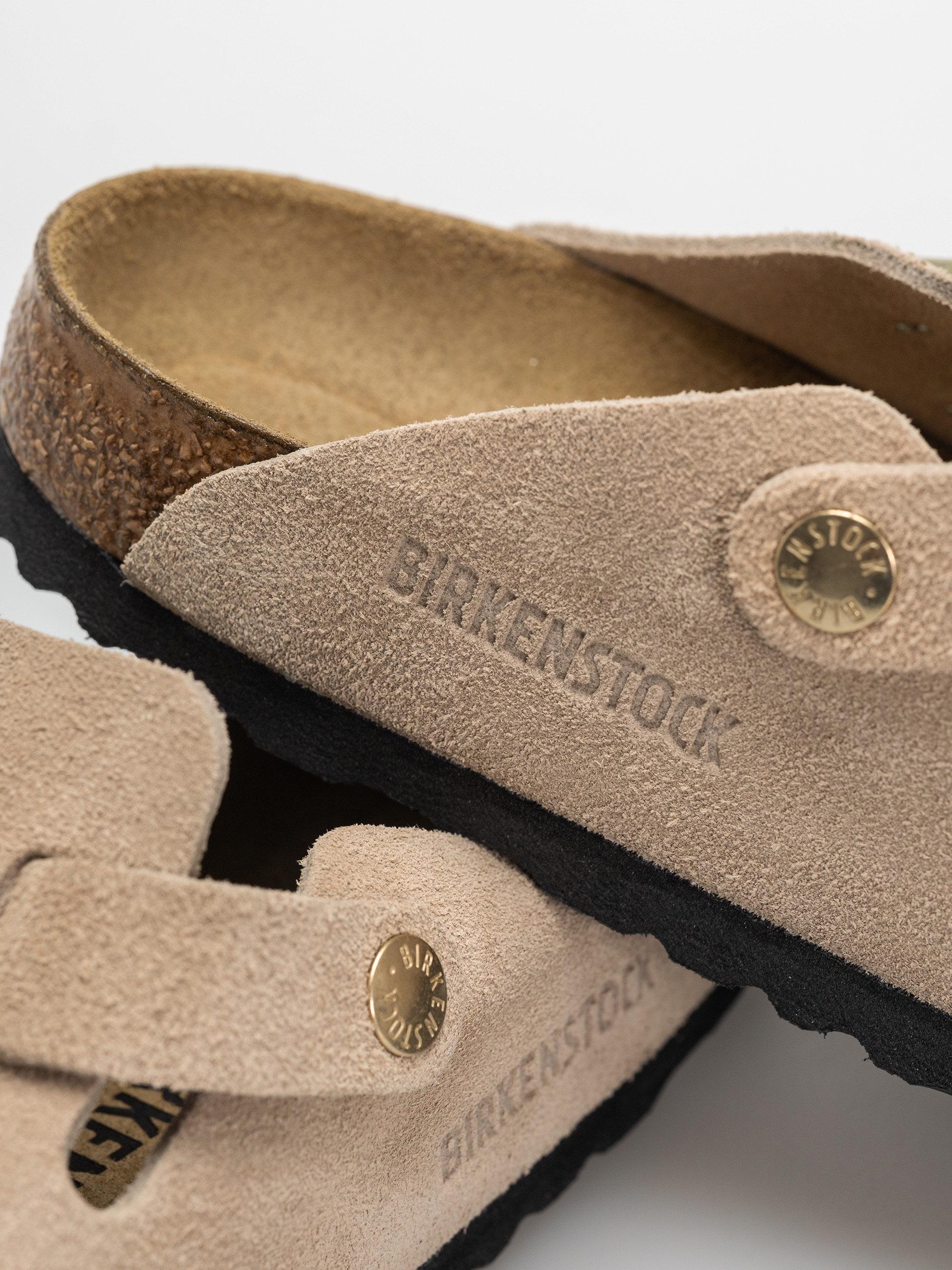 Șlapi Birkenstock Boston Suede Leather Narrow Wmn (sandcastle)