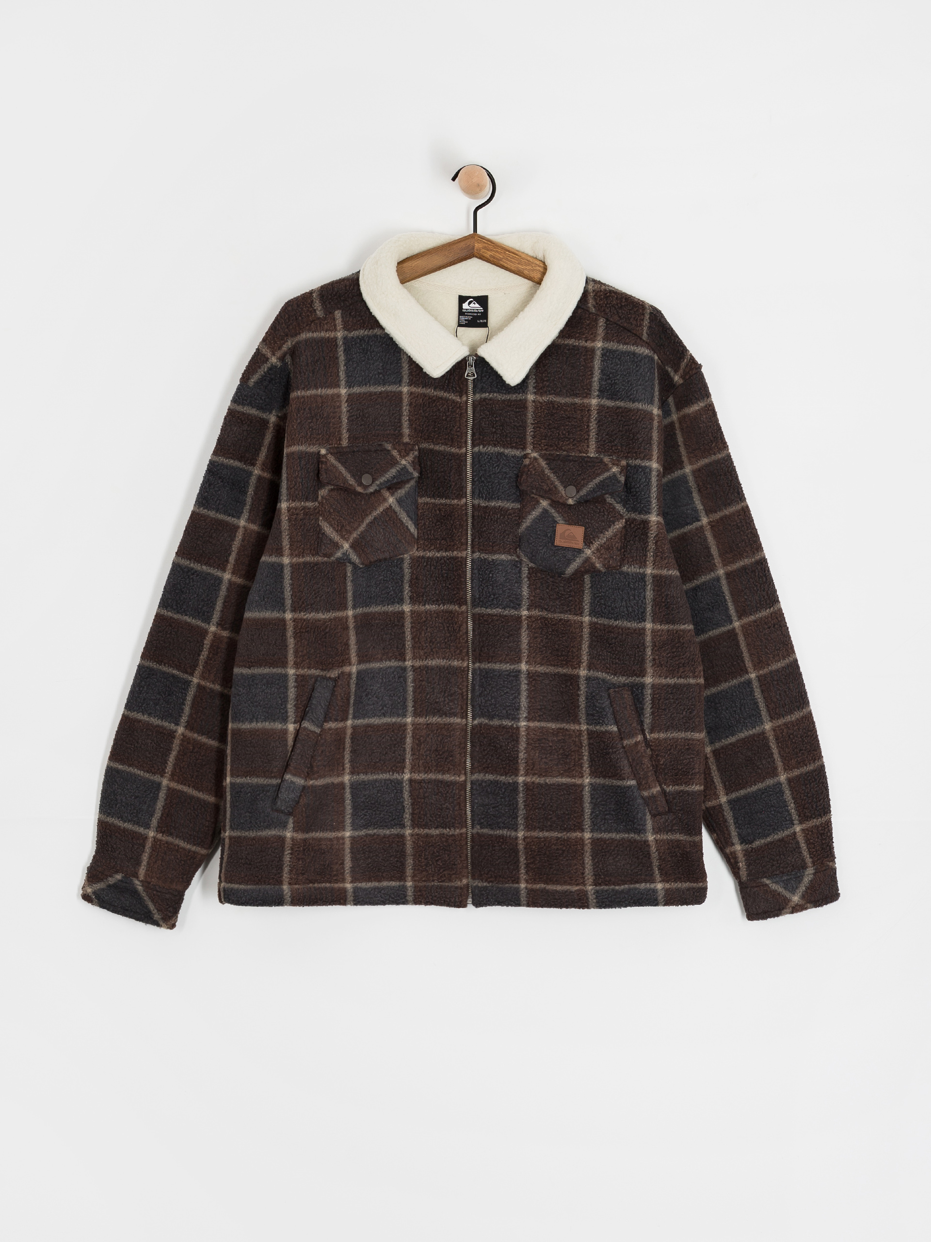 Pentru bărbați Hanorac din fleece Quiksilver Sherpa Jacket (chocolate brown sherpa plaid)