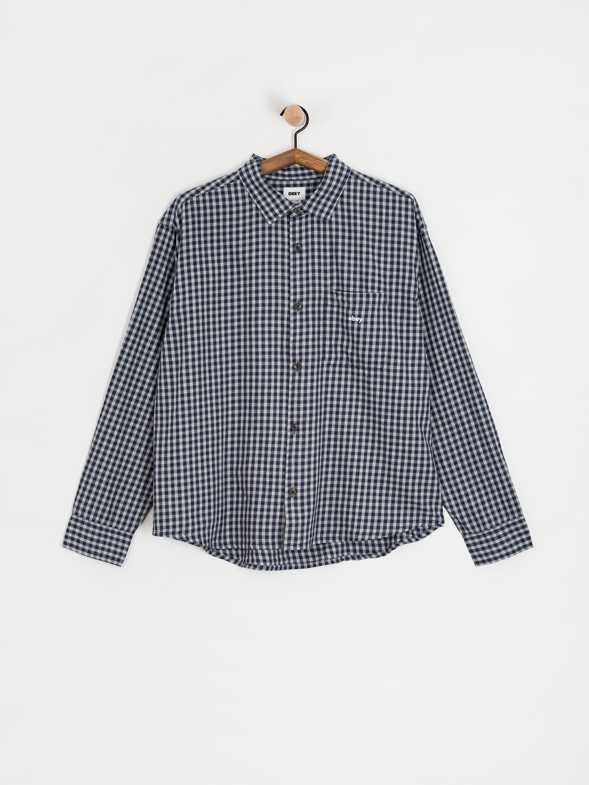 Cămașă OBEY Bigwig Andy Woven (academy navy multi)