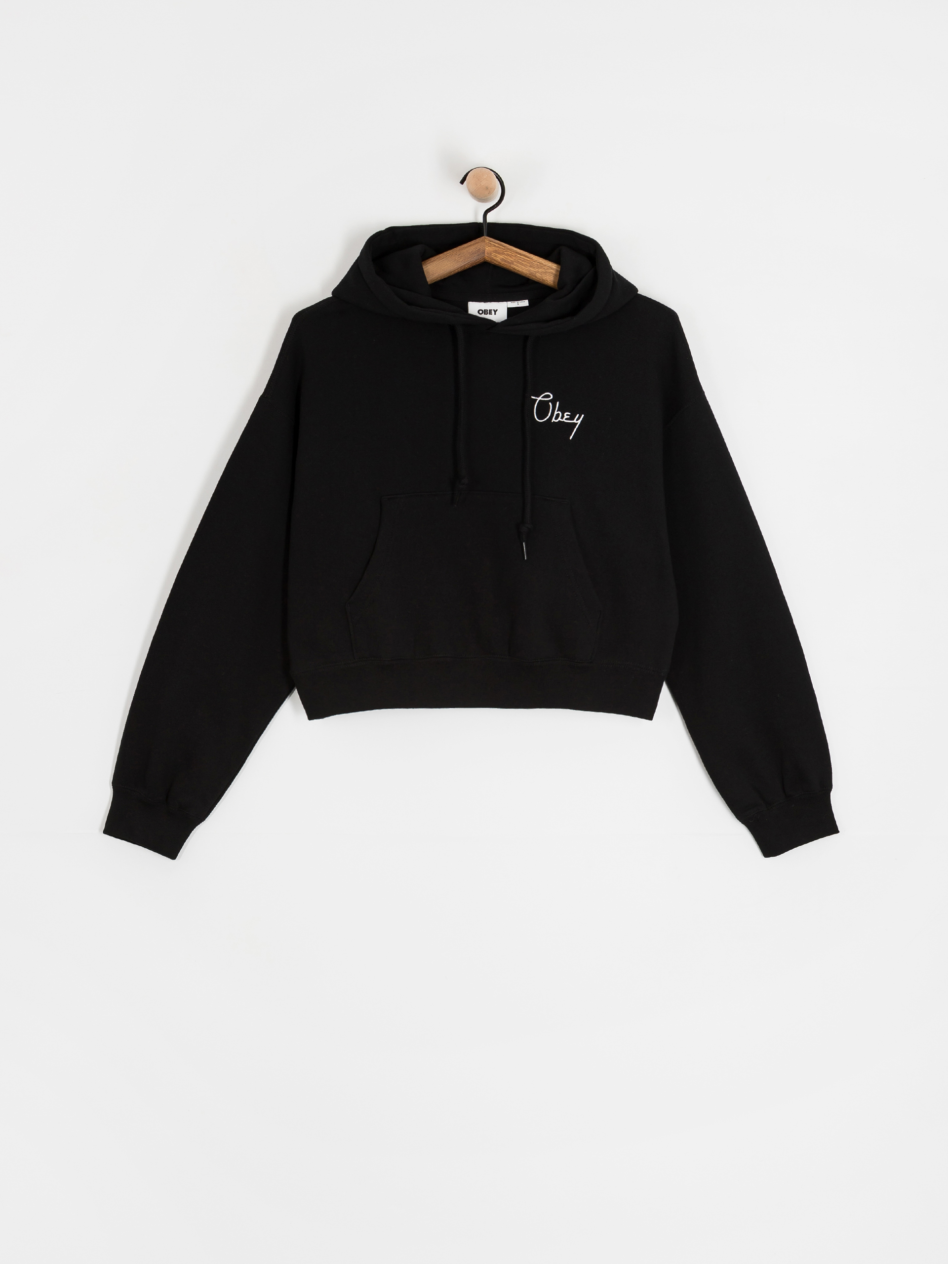 Hanorac cu glugă OBEY Cities Cropped HD Wmn (black)