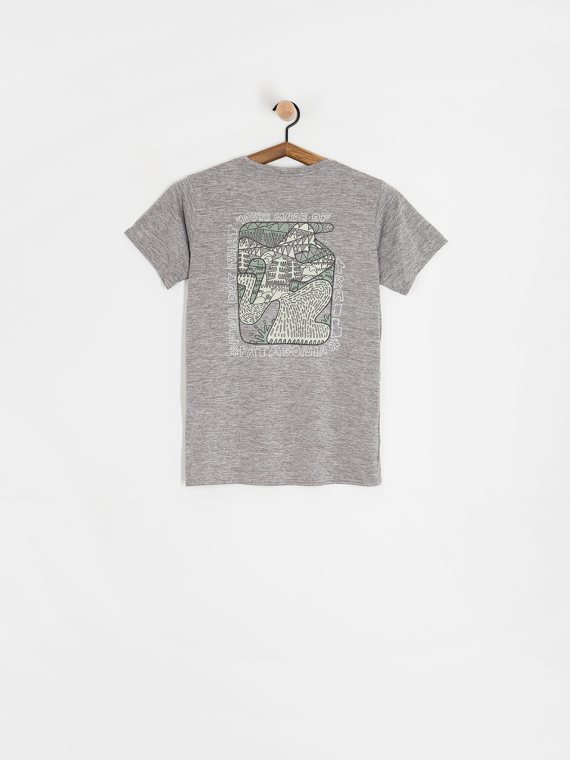 Tricou Patagonia Cap Cool Daily Graphic Lands Wmn (made of feather grey)