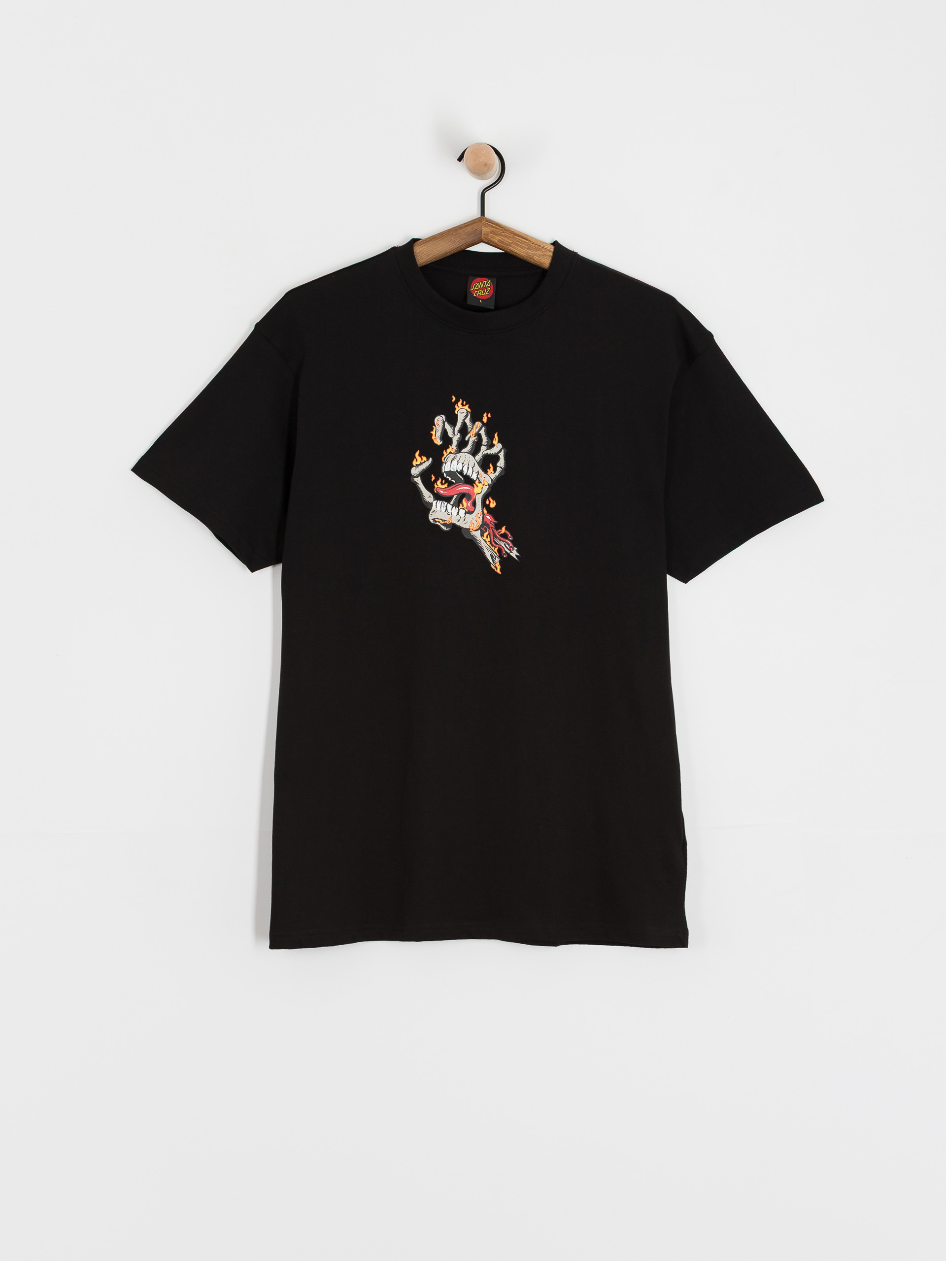 Tricou Santa Cruz Burnt Bone Hand (black)
