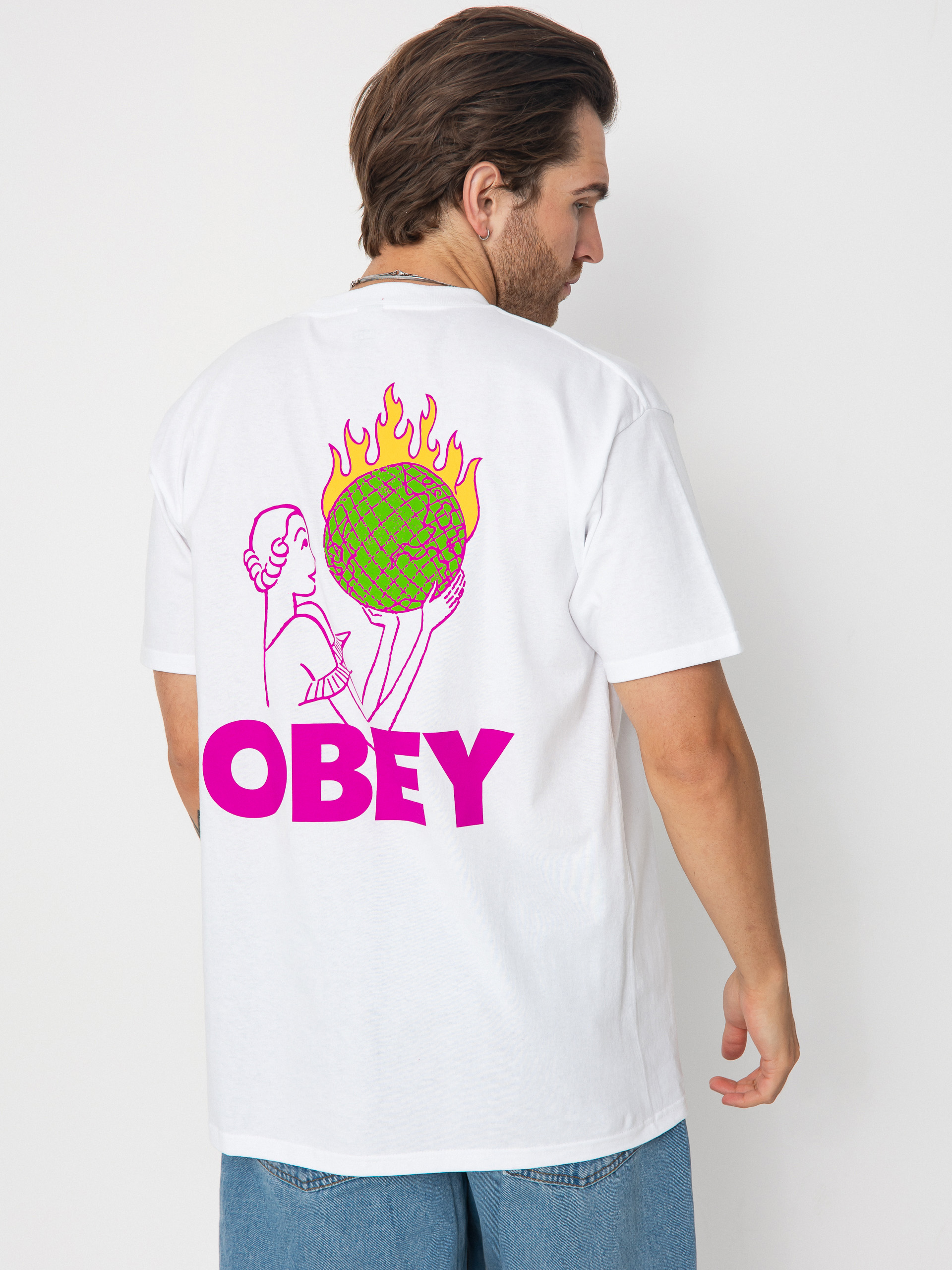 Tricou OBEY Obey World In Flames (white)