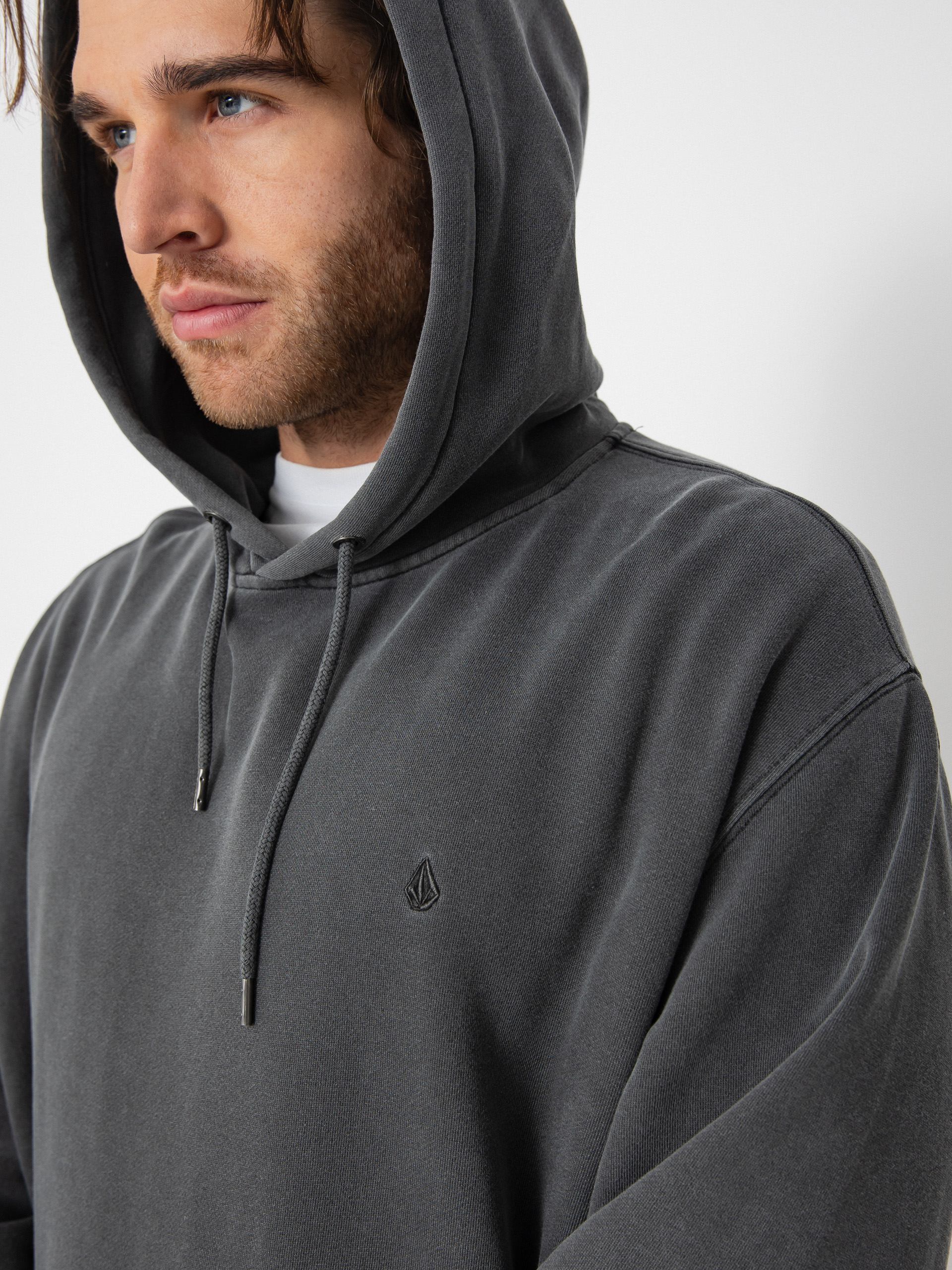 Hanorac cu glugă Volcom Single Stone Pw HD (asphalt black)