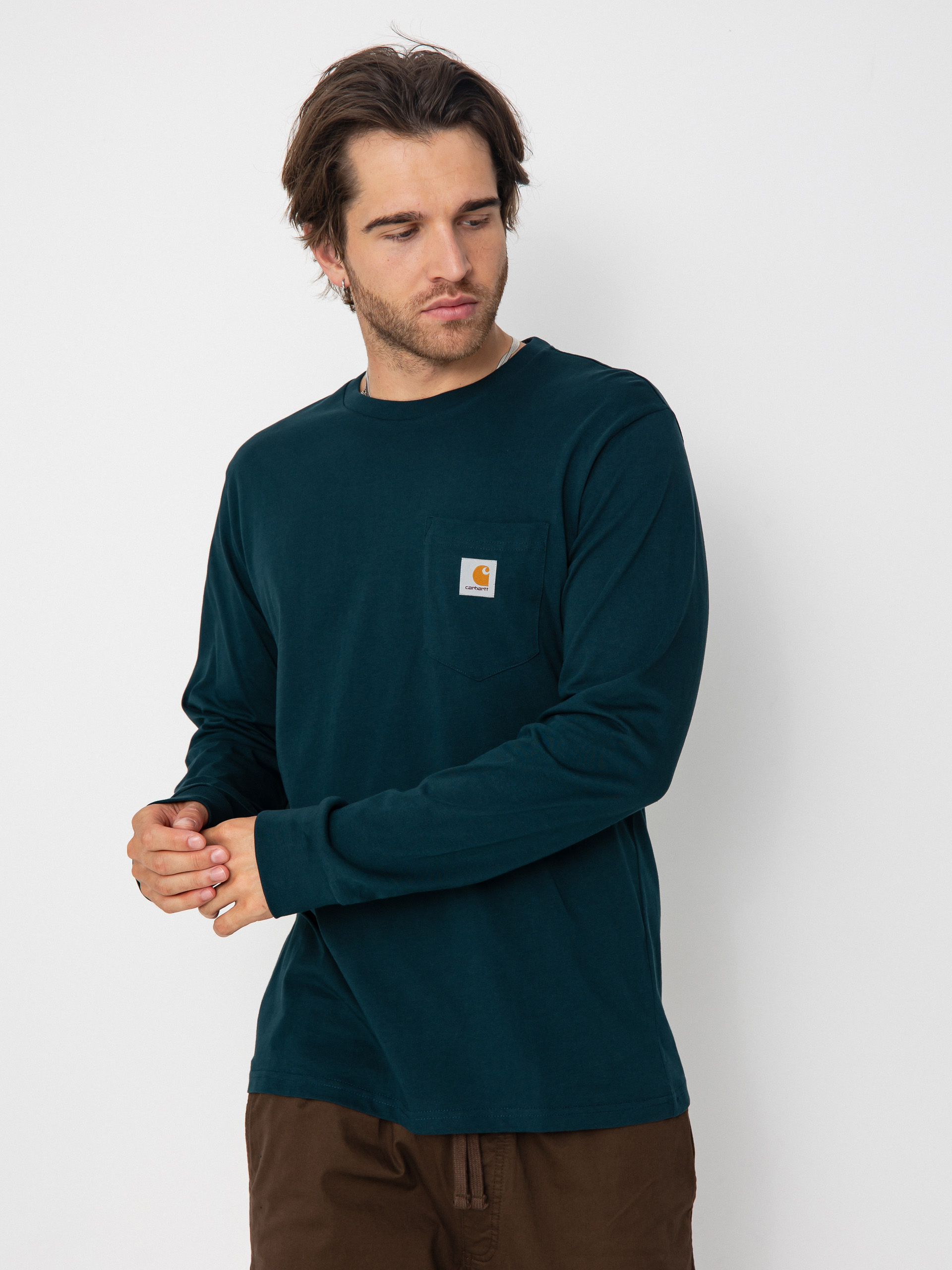 Longsleeve Carhartt WIP Pocket (deep lagoon)