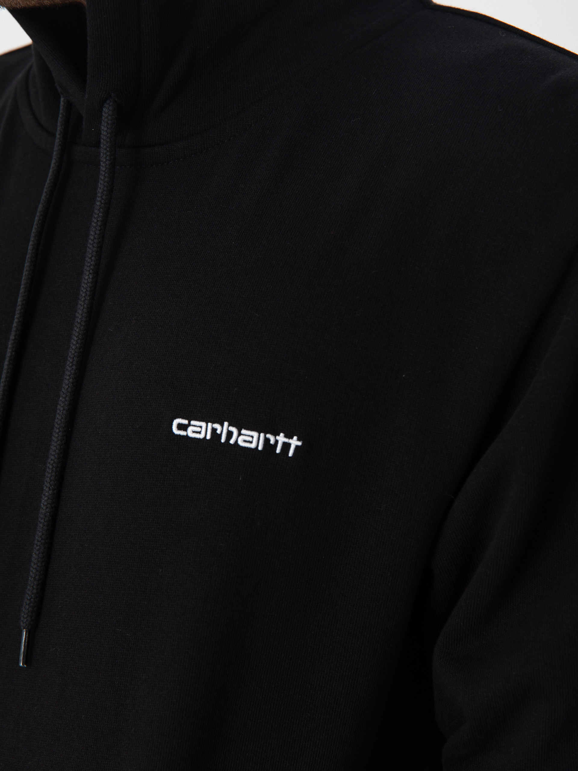 Hanorac cu glugă Carhartt WIP Script Embroidery HD (black/white)
