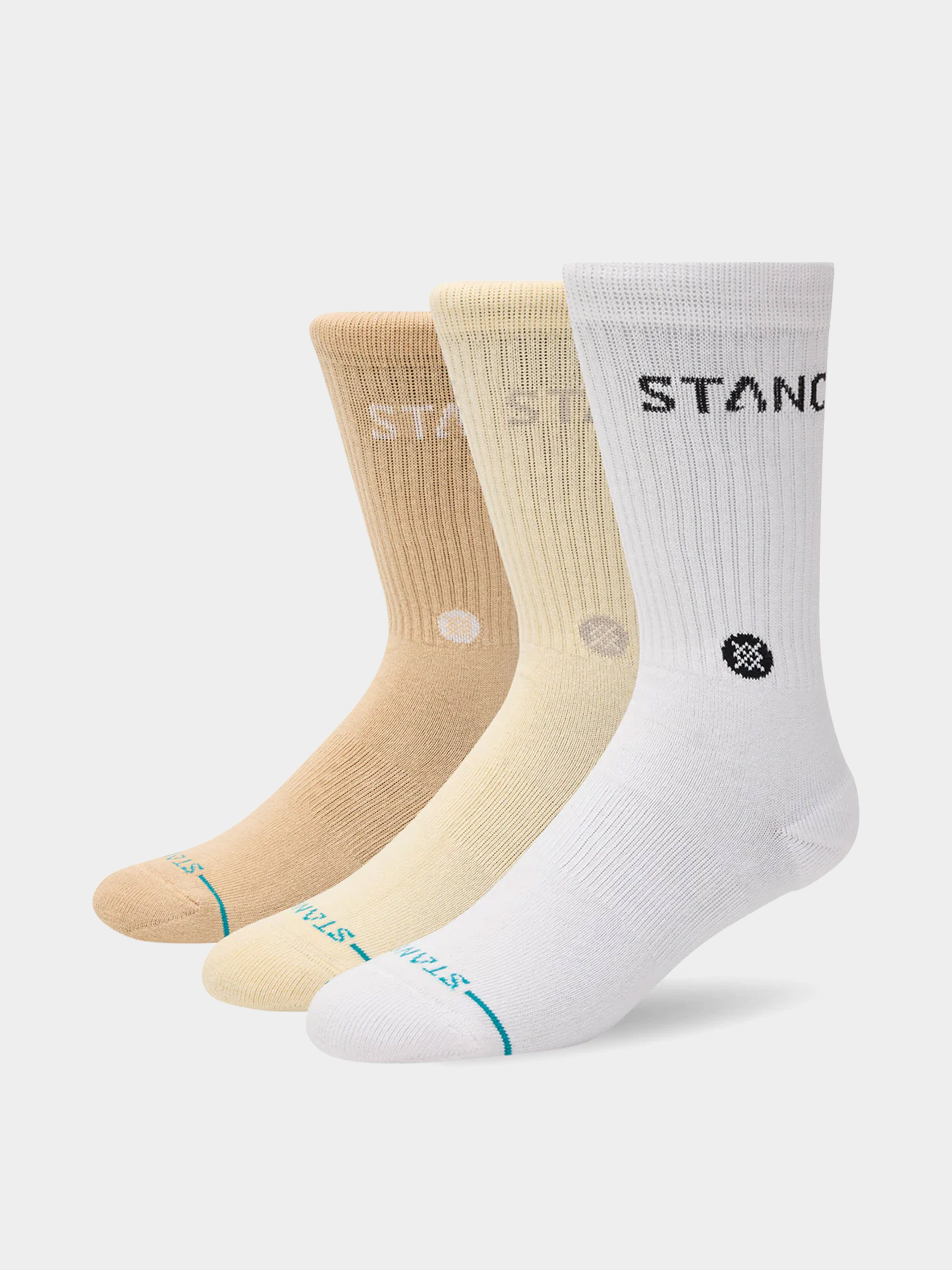 u0218osete Stance Origin 3 Pack Crew (cream)