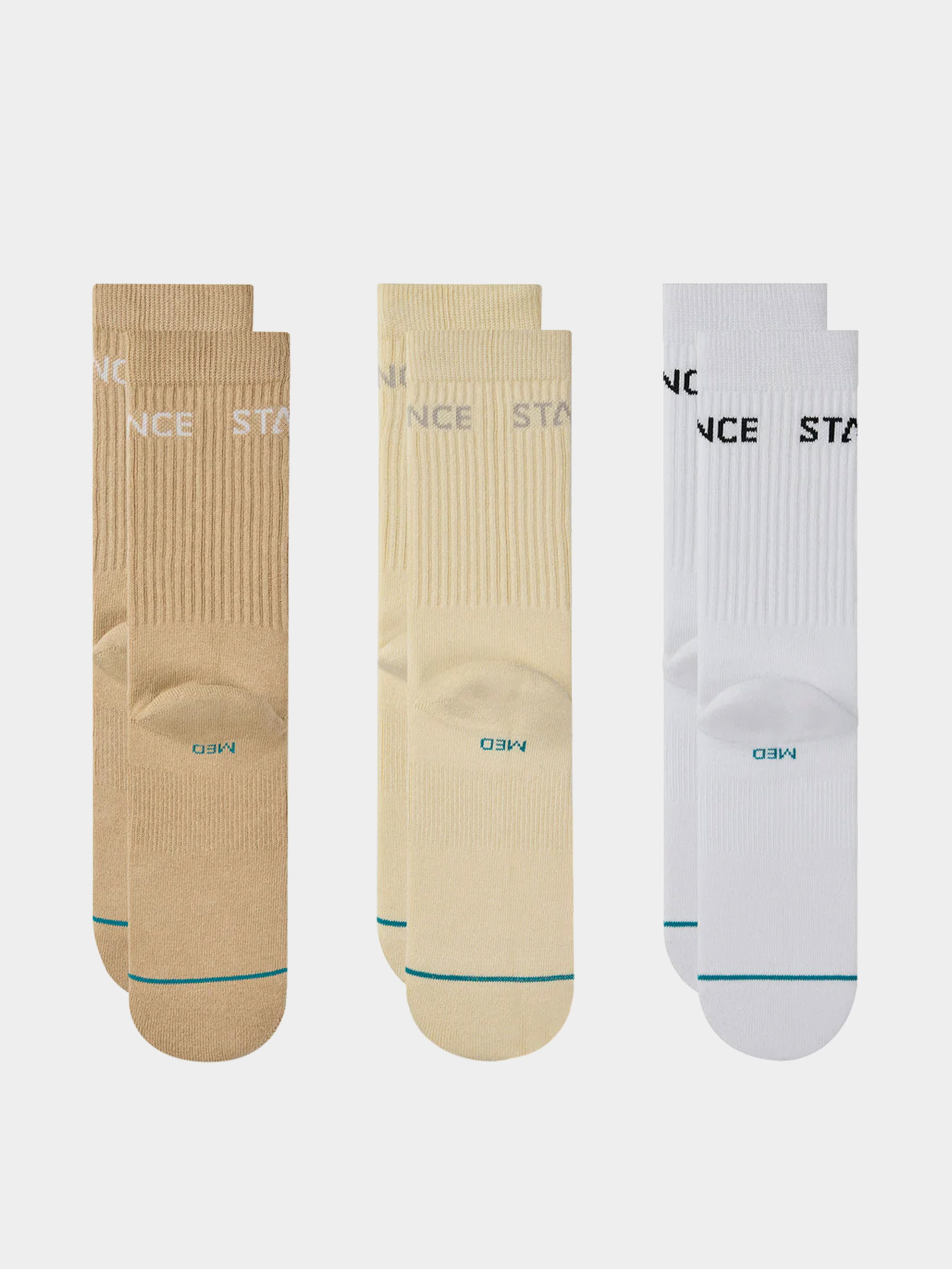 Șosete Stance Origin 3 Pack Crew (cream)