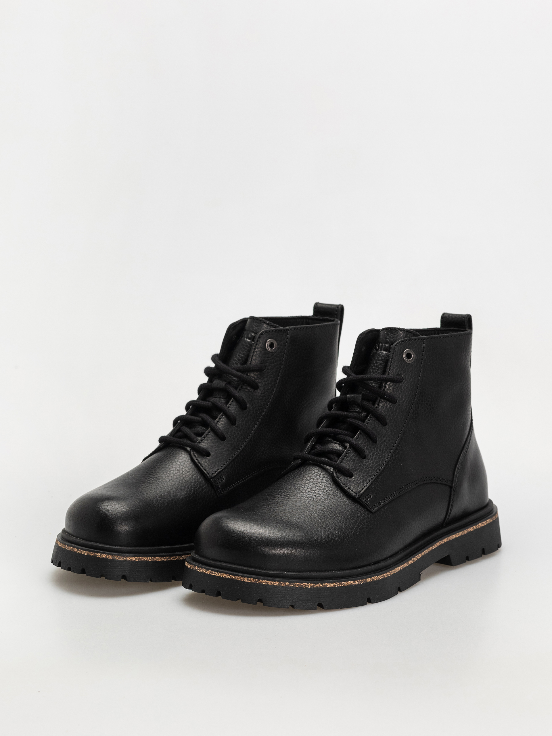 Pantofi Birkenstock Highwood Lace Mid Natural Leather Regular (black)