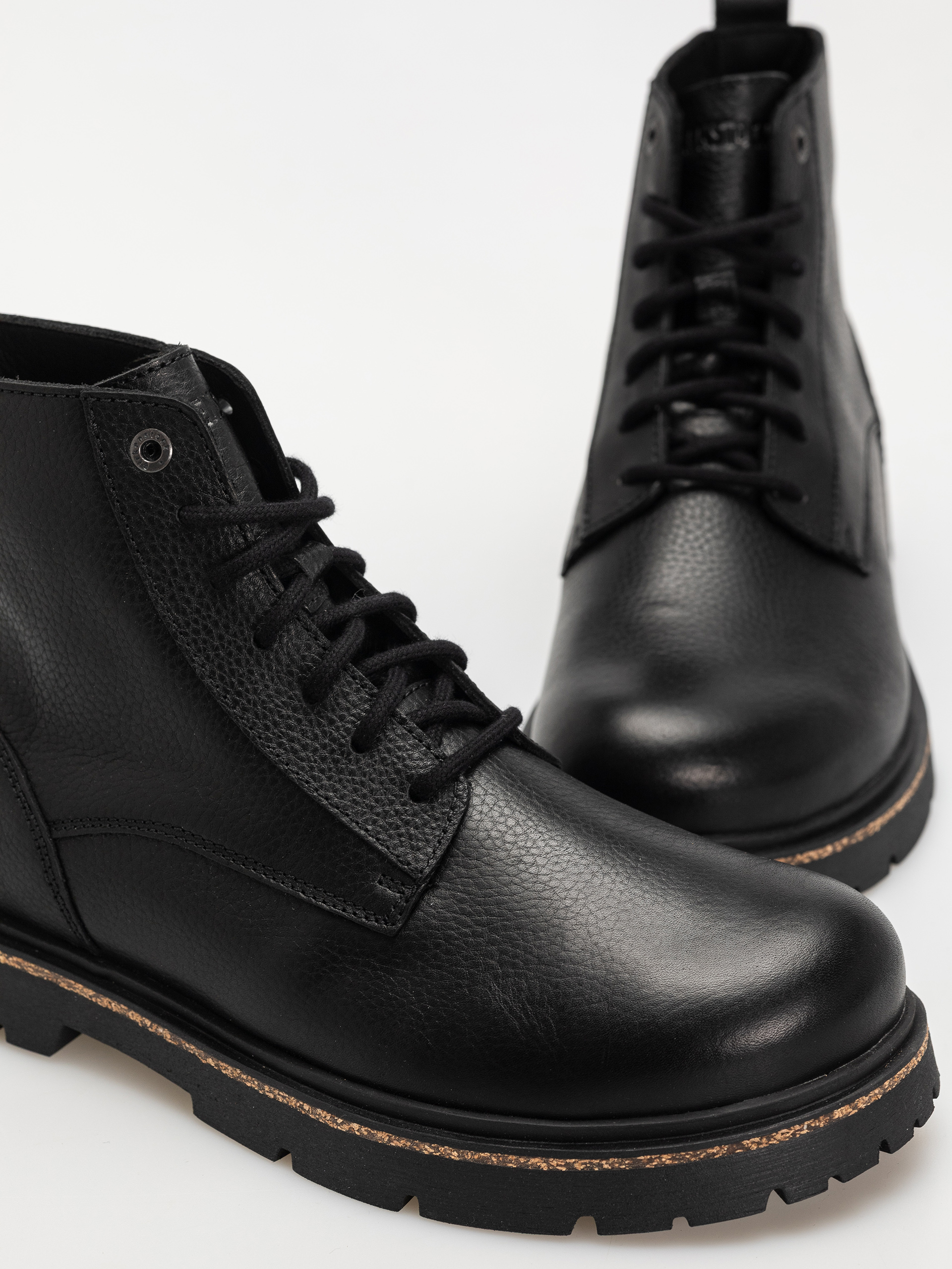 Pantofi Birkenstock Highwood Lace Mid Natural Leather Regular (black)