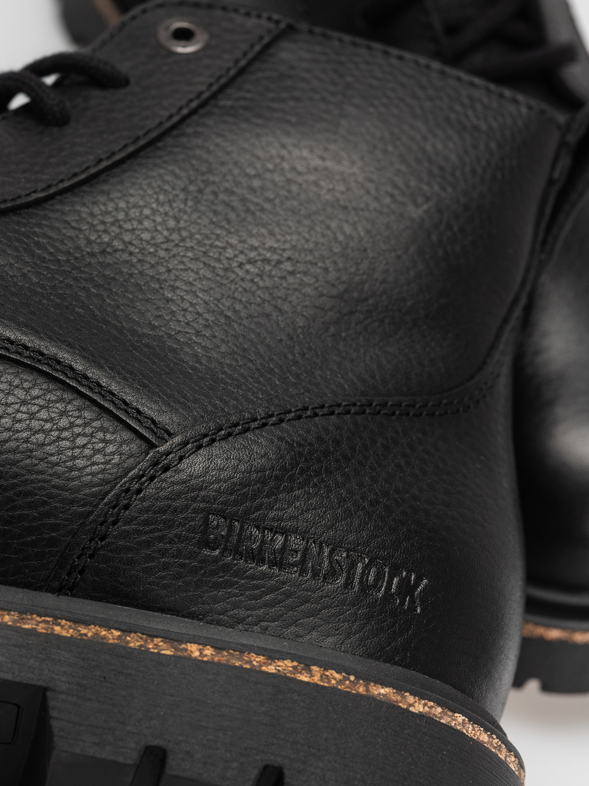 Pantofi Birkenstock Highwood Lace Mid Natural Leather Regular (black)