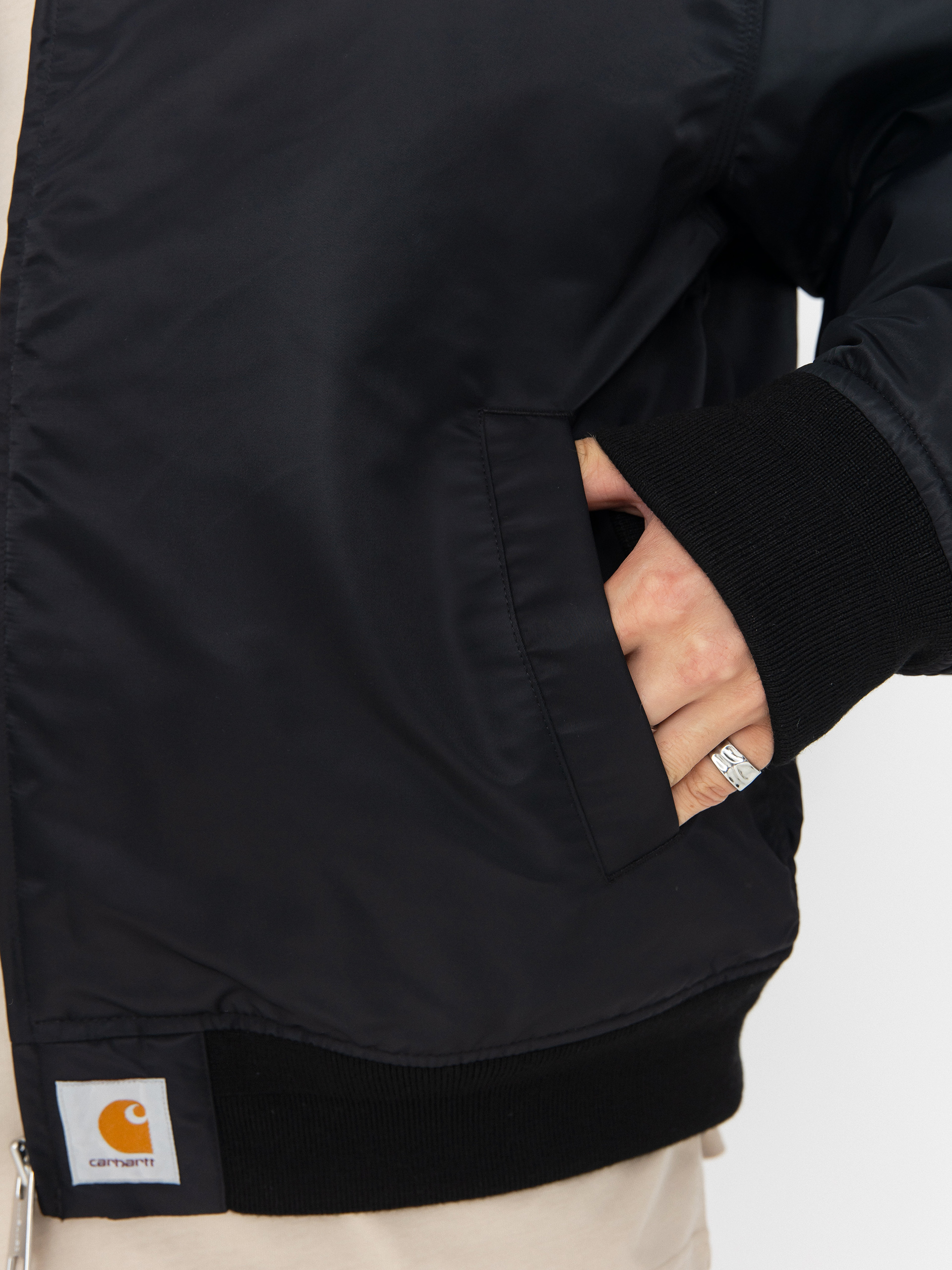 Geacă Carhartt WIP Santa Fe Alumni (black/scarlet)