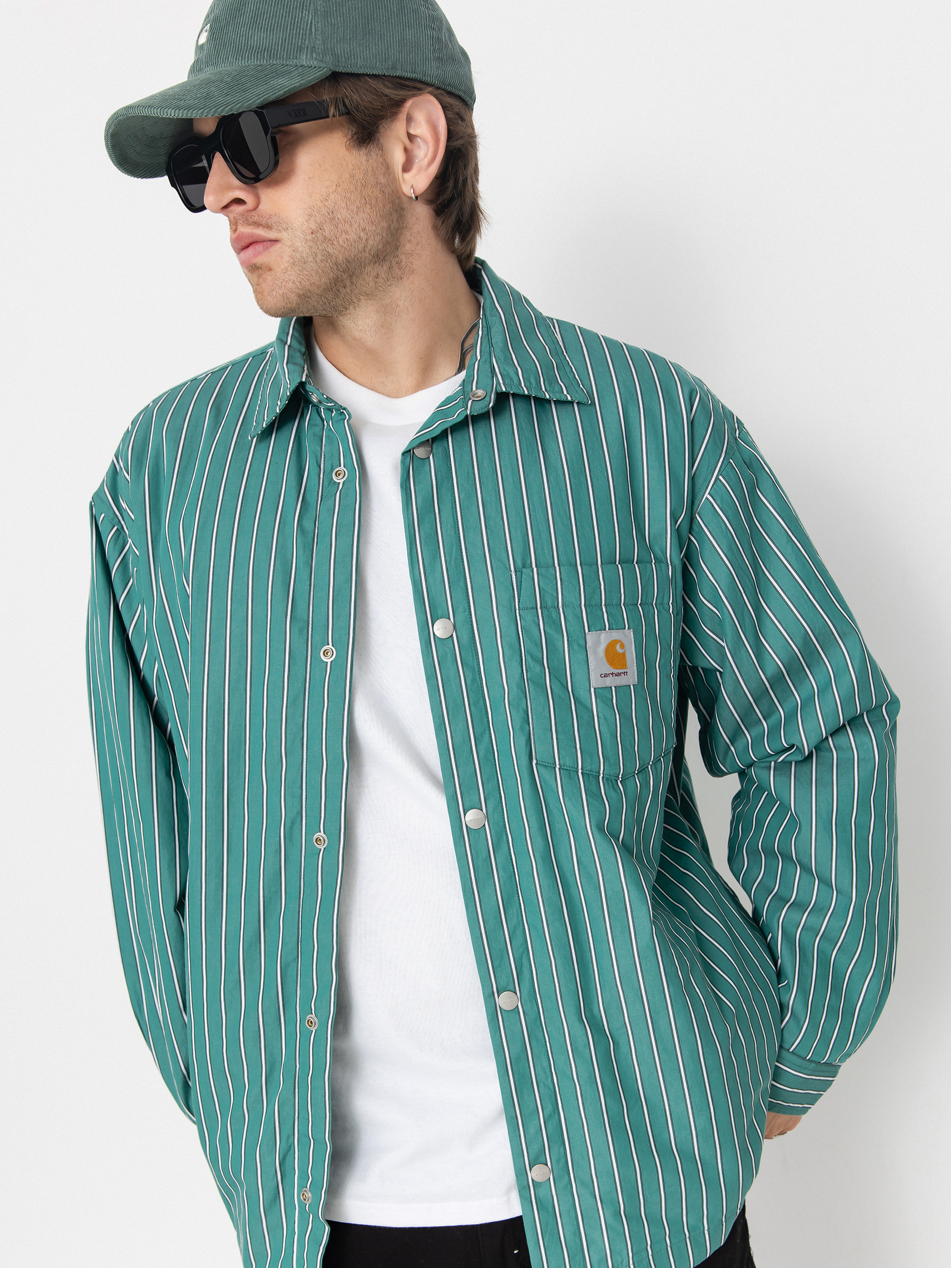 Geacu0103 Carhartt WIP Grimsby (grimsby stripe/saguaro)