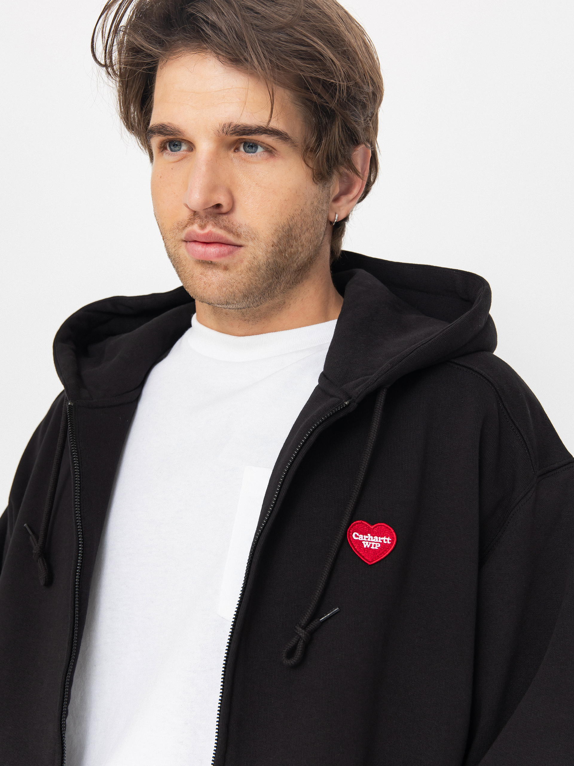 Hanorac cu glugă Carhartt WIP Heart II Hartt ZHD (black)