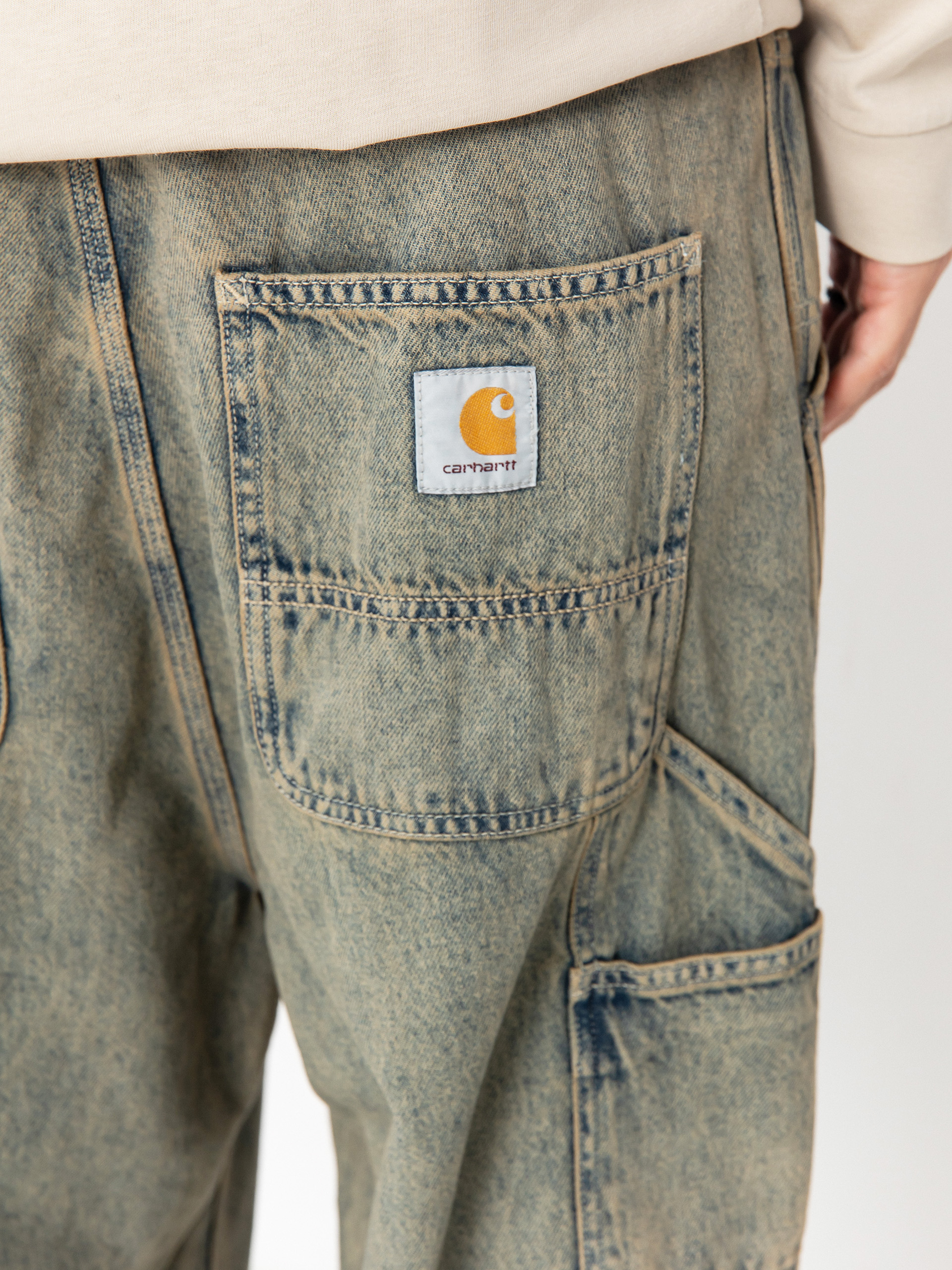 Pantaloni Carhartt WIP OG Single Knee (blue/leather/garment dyed)