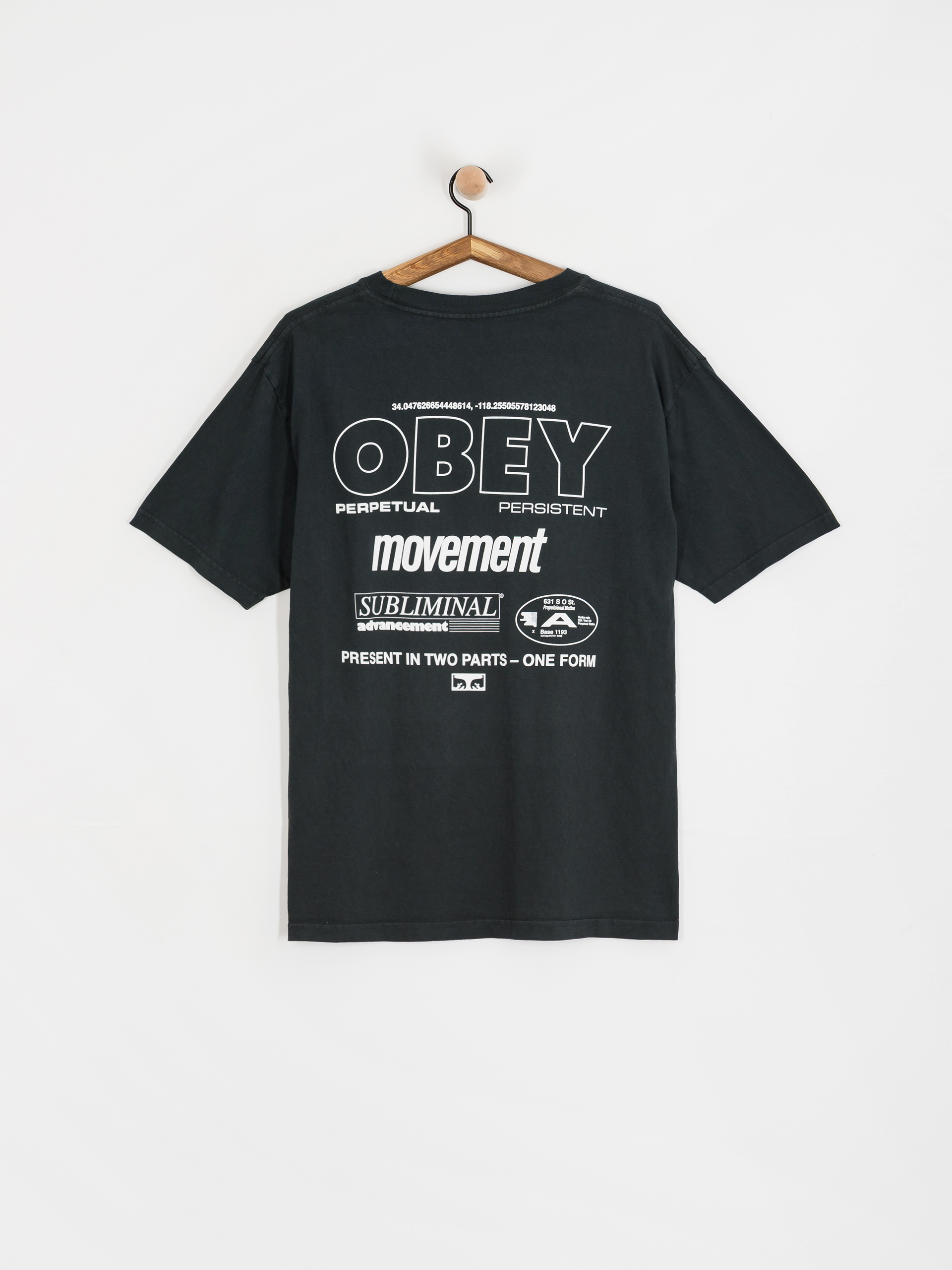 Tricou OBEY Obey Persistent Movement (pigment true vintage black)