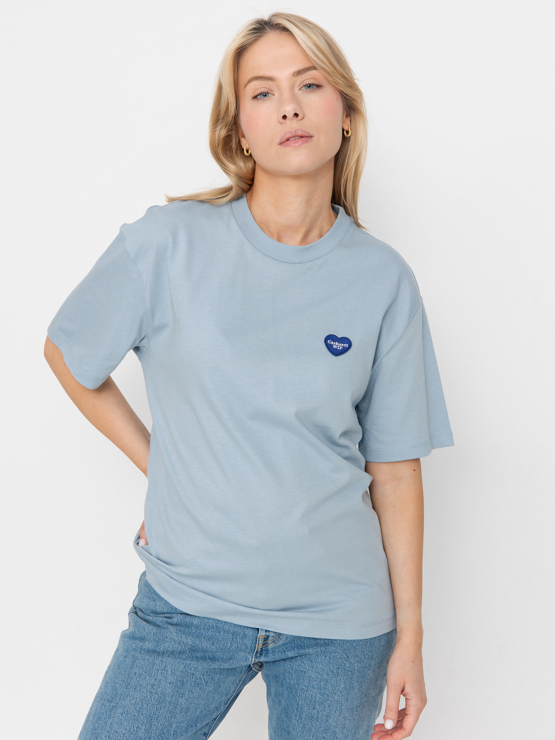 Tricou Carhartt WIP Heart II Hartt Wmn (blue fog)