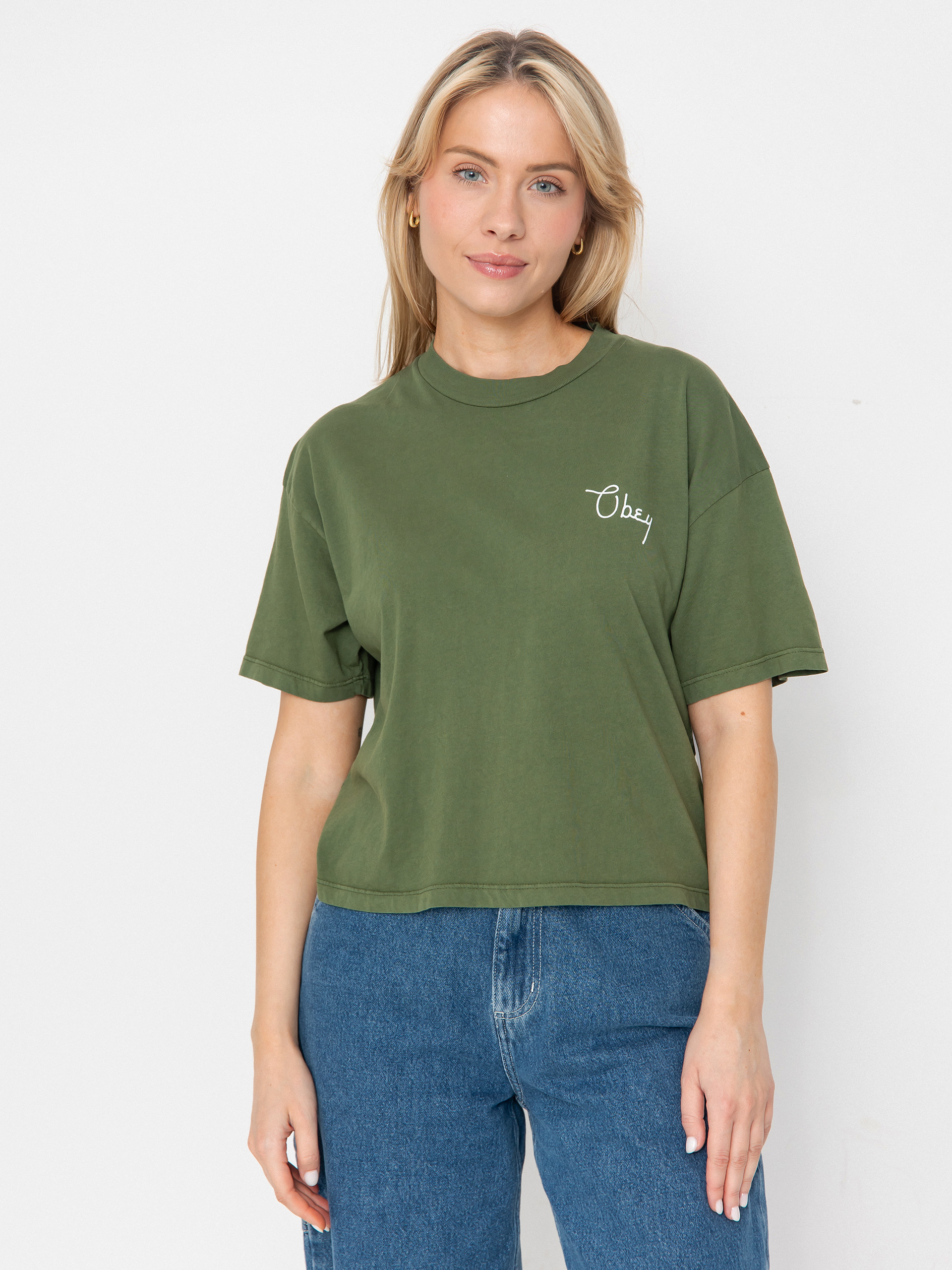 Tricou OBEY Obey Scripty Cities Wmn (bronze green)