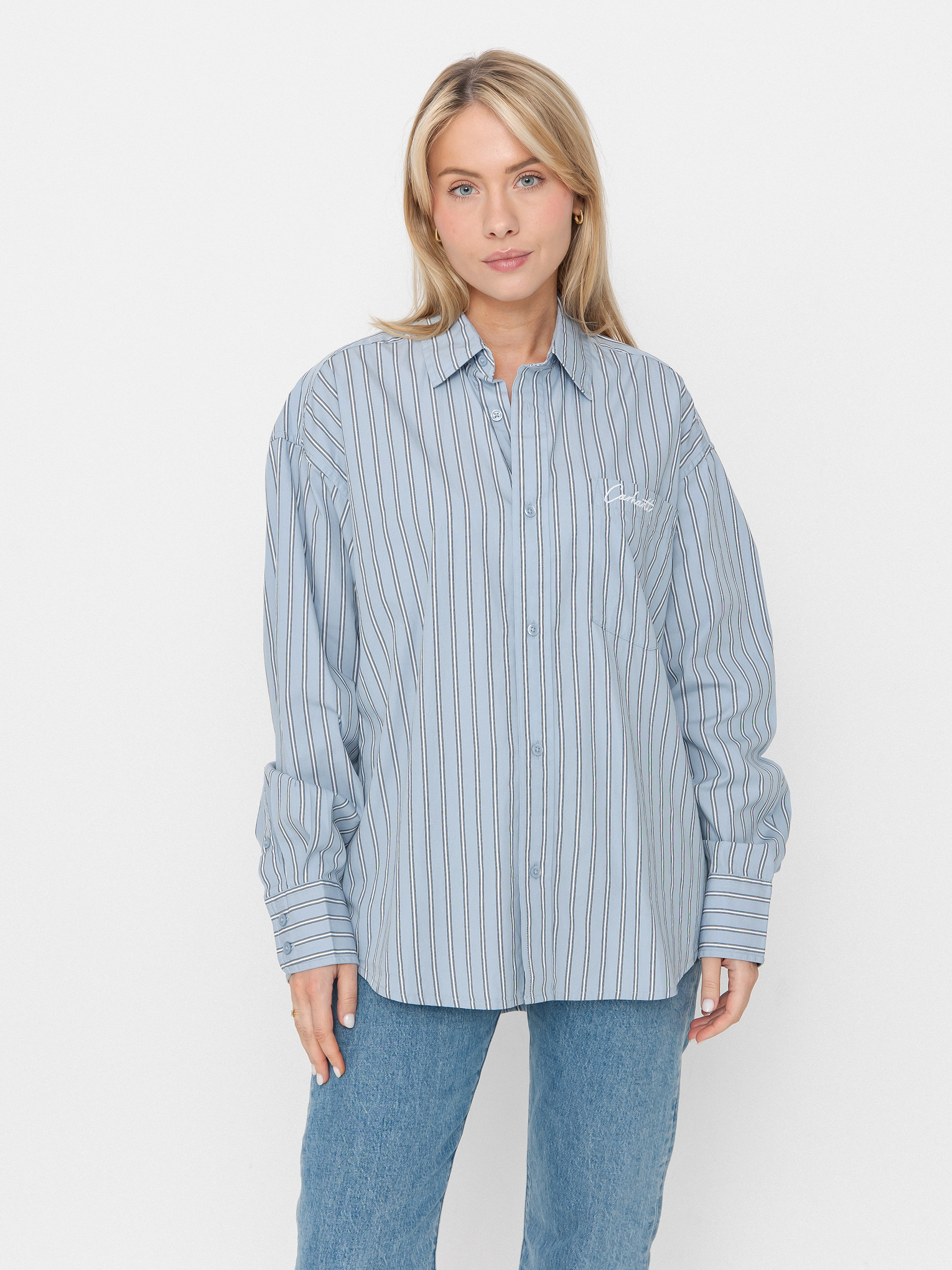 Cămașă Carhartt WIP Grimsby Wmn (grimsby stripe/blue fog)