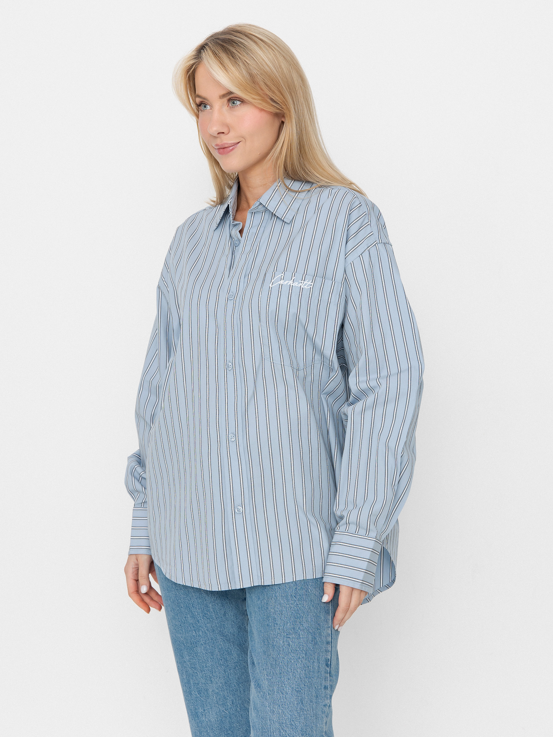 Cămașă Carhartt WIP Grimsby Wmn (grimsby stripe/blue fog)