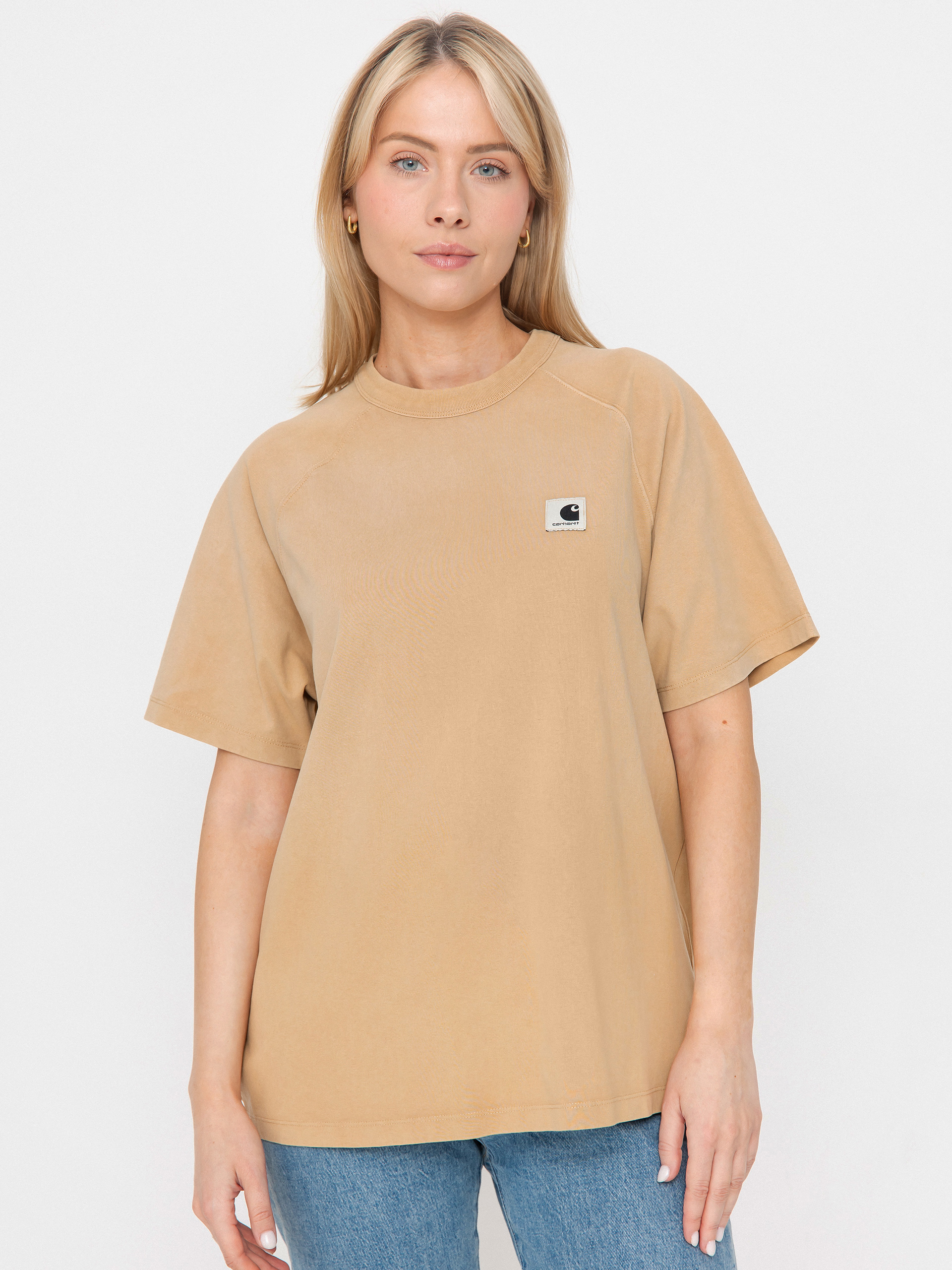 Tricou Carhartt WIP Hudson Wmn (dusty h brown/chalk wash)