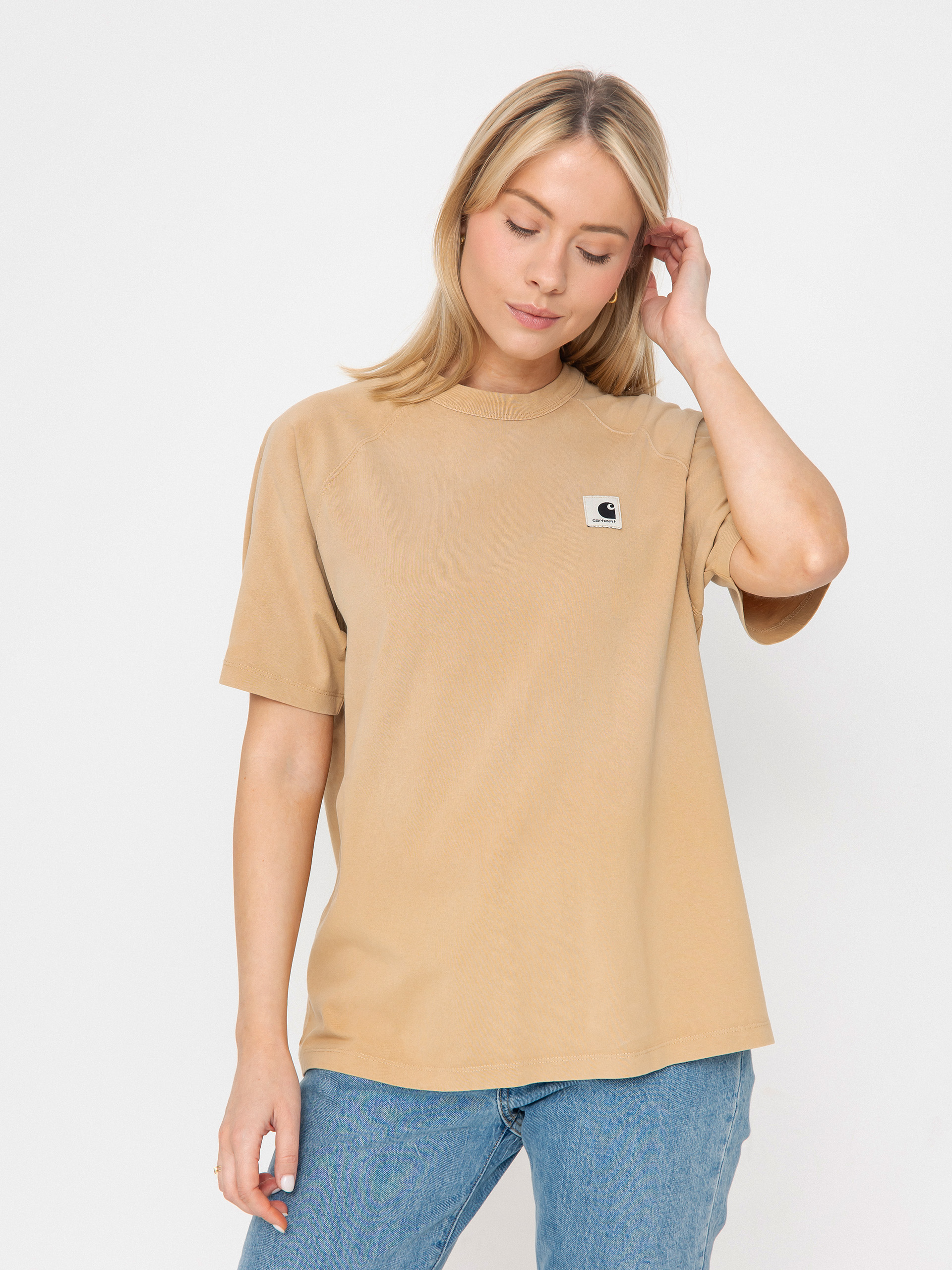 Tricou Carhartt WIP Hudson Wmn (dusty h brown/chalk wash)
