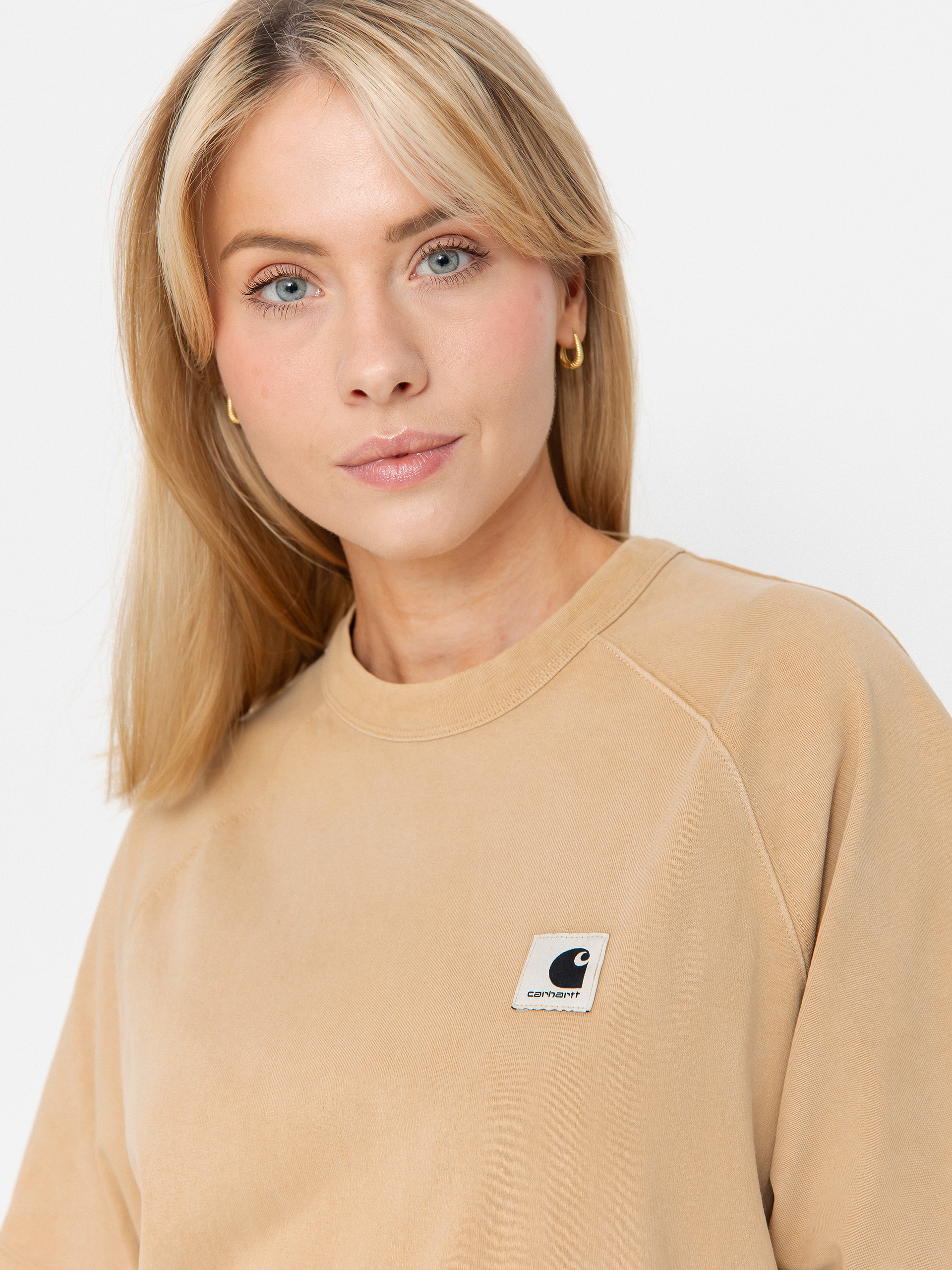 Tricou Carhartt WIP Hudson Wmn (dusty h brown/chalk wash)