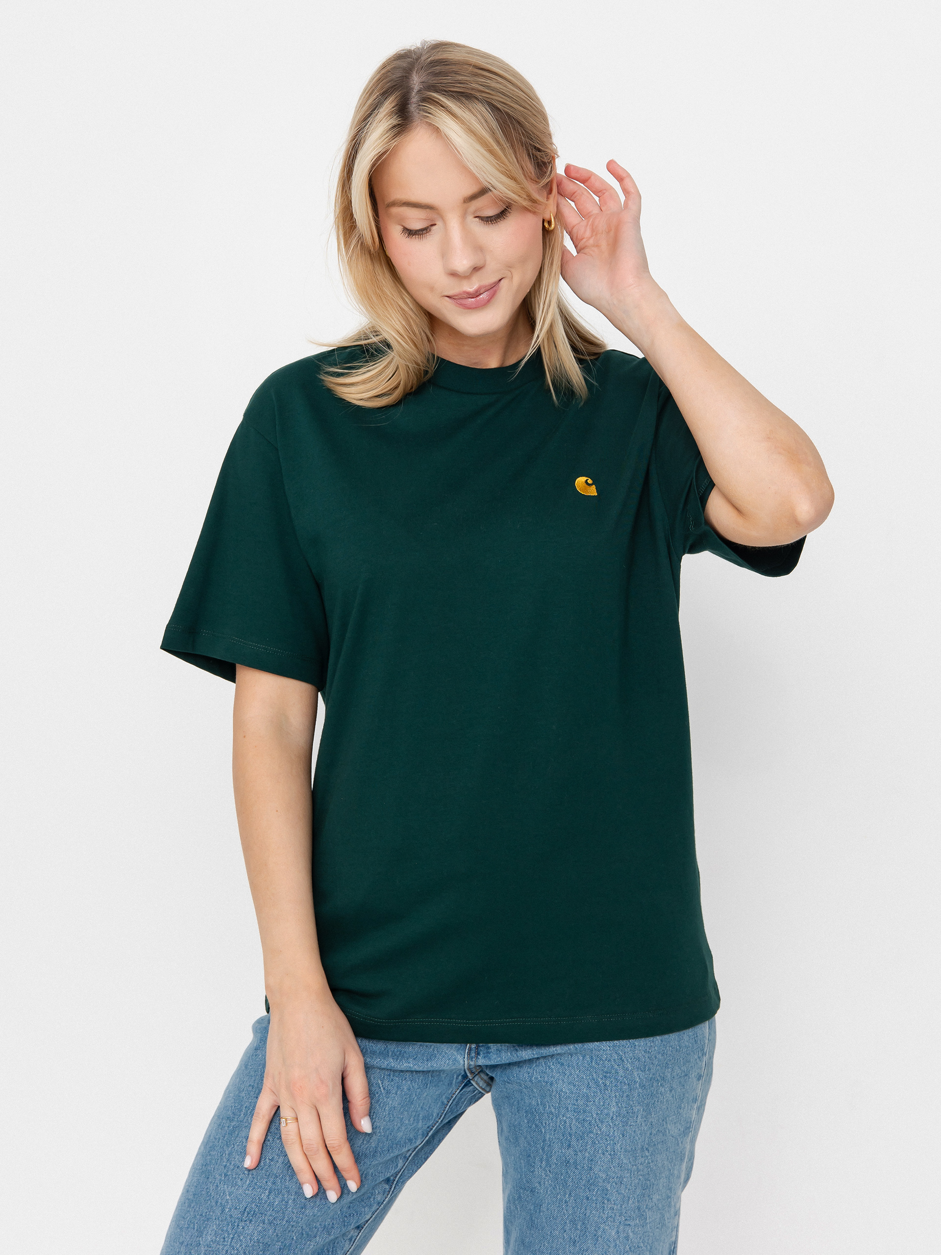 Tricou Carhartt WIP Chase Wmn (dark fir/gold)