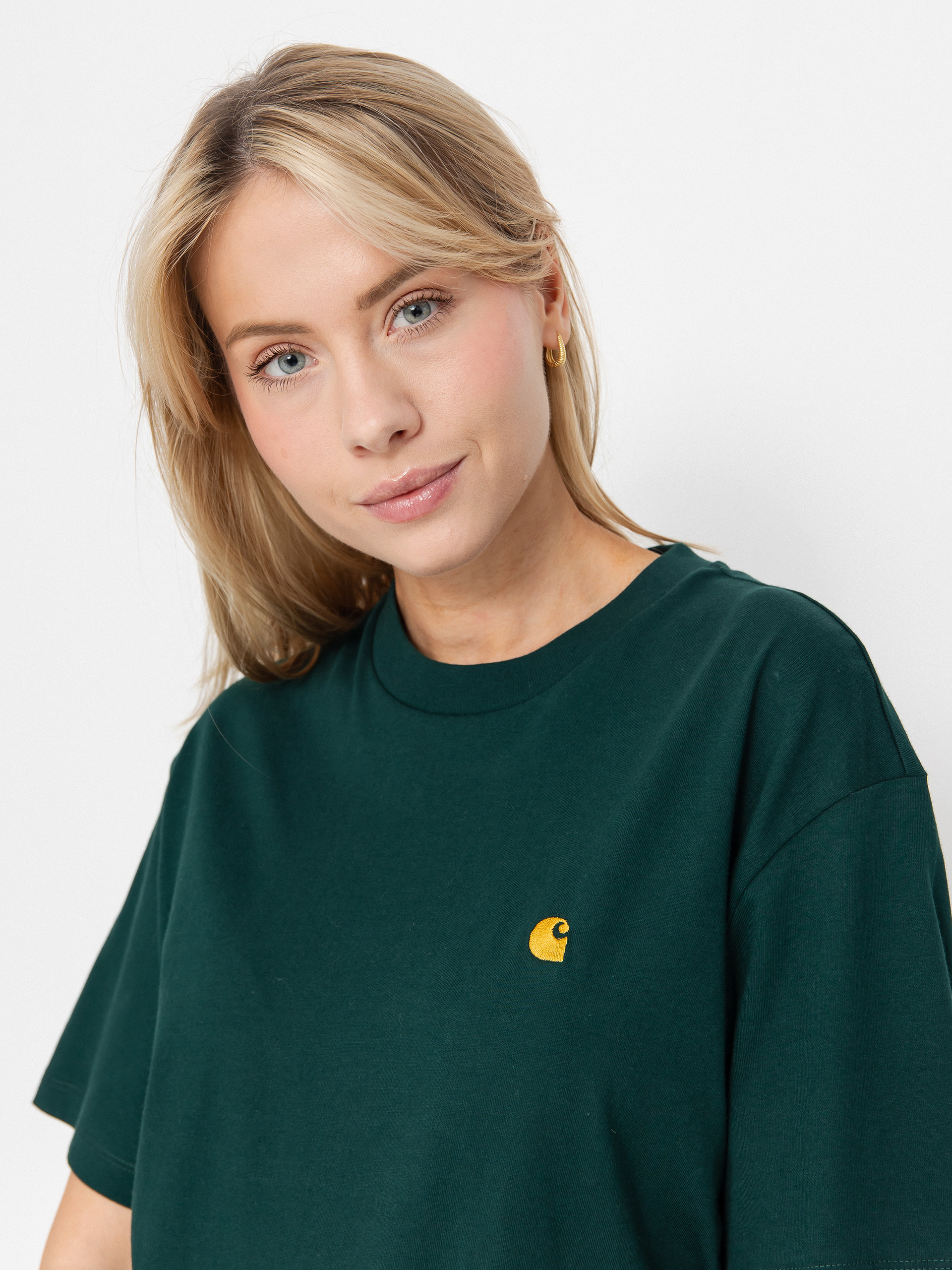 Tricou Carhartt WIP Chase Wmn (dark fir/gold)