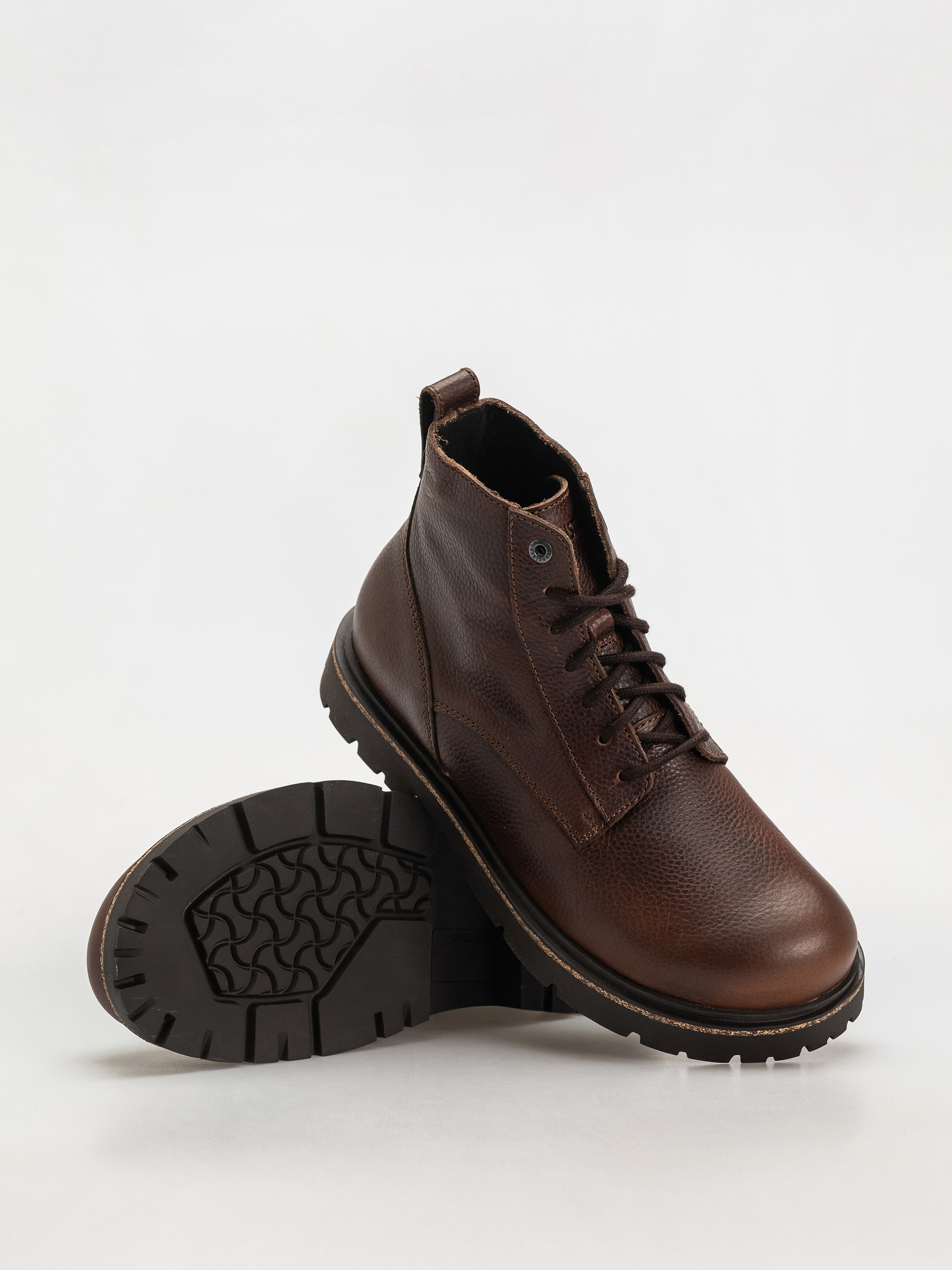 Pantofi Birkenstock Highwood Lace Mid Natural Leather Regular (chocolate)