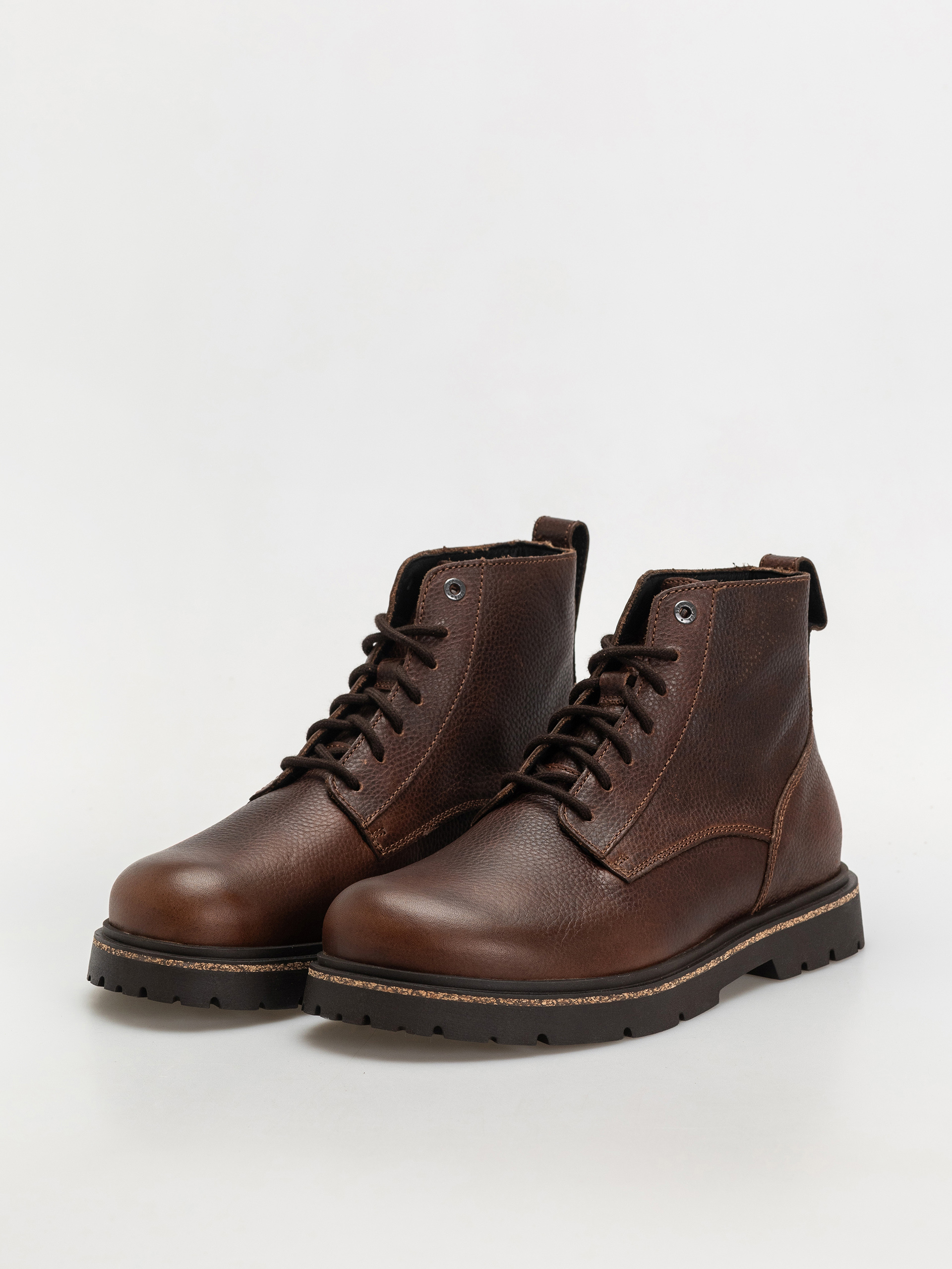 Pantofi Birkenstock Highwood Lace Mid Natural Leather Regular (chocolate)