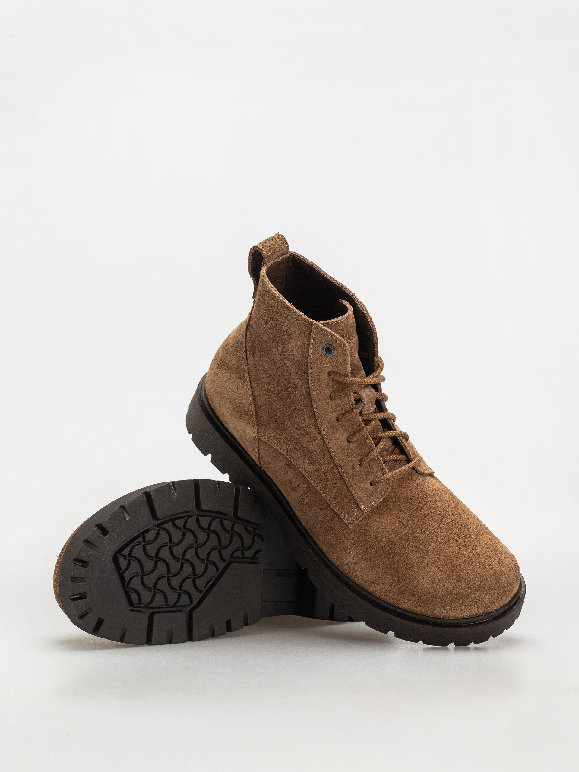 Pantofi Birkenstock Highwood Lace Mid Suede Leather Regular (dark tea)